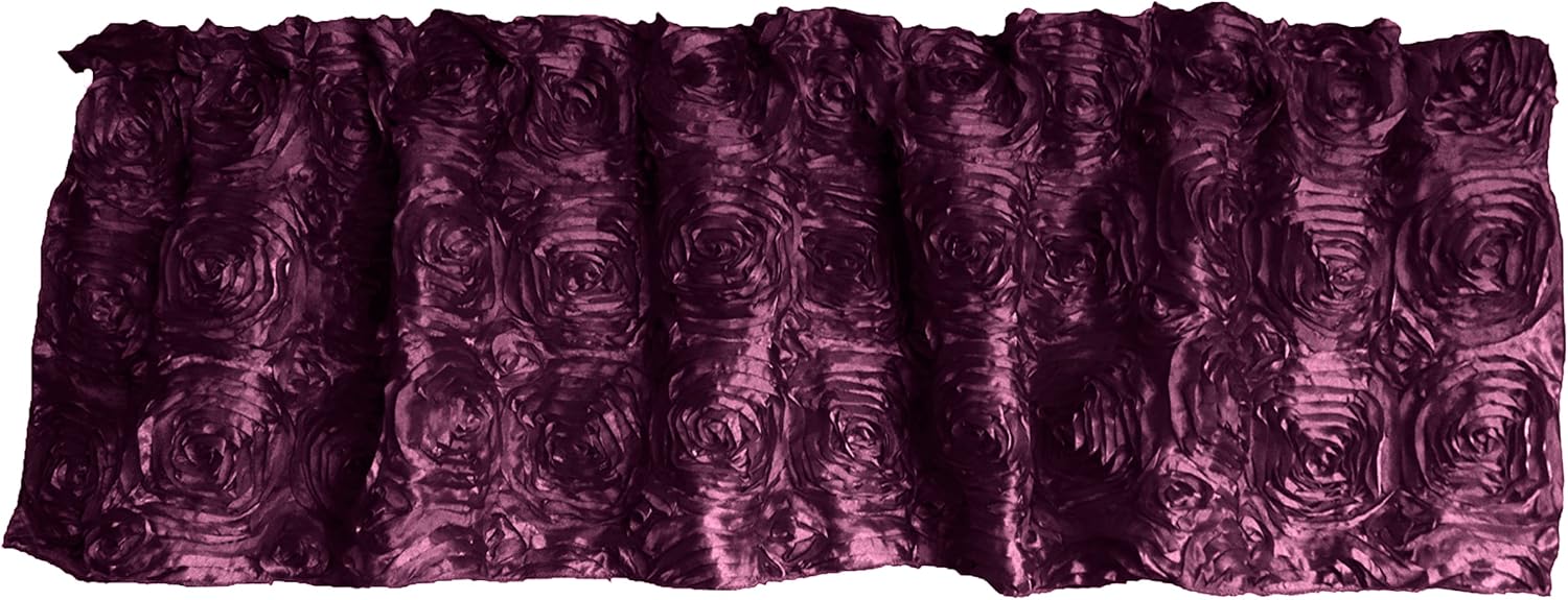 Zen Creative Designs 3D Rosette Window Valance Home Décor Bedroom Nursery Kitchen Window (58" Wide x 20" Long, Purple)