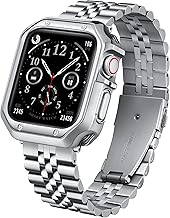 BINLUN Metal Strap Compatible with Apple Watch 46 mm 45 mm 44 mm 42 mm 41 mm 40 mm 38 mm 49 mm Steel Bands with TPU Case Suitable for iWatch Series Ultra/SE3/11/10/9/8/7/SE2 SE/6/5994/3/2/1