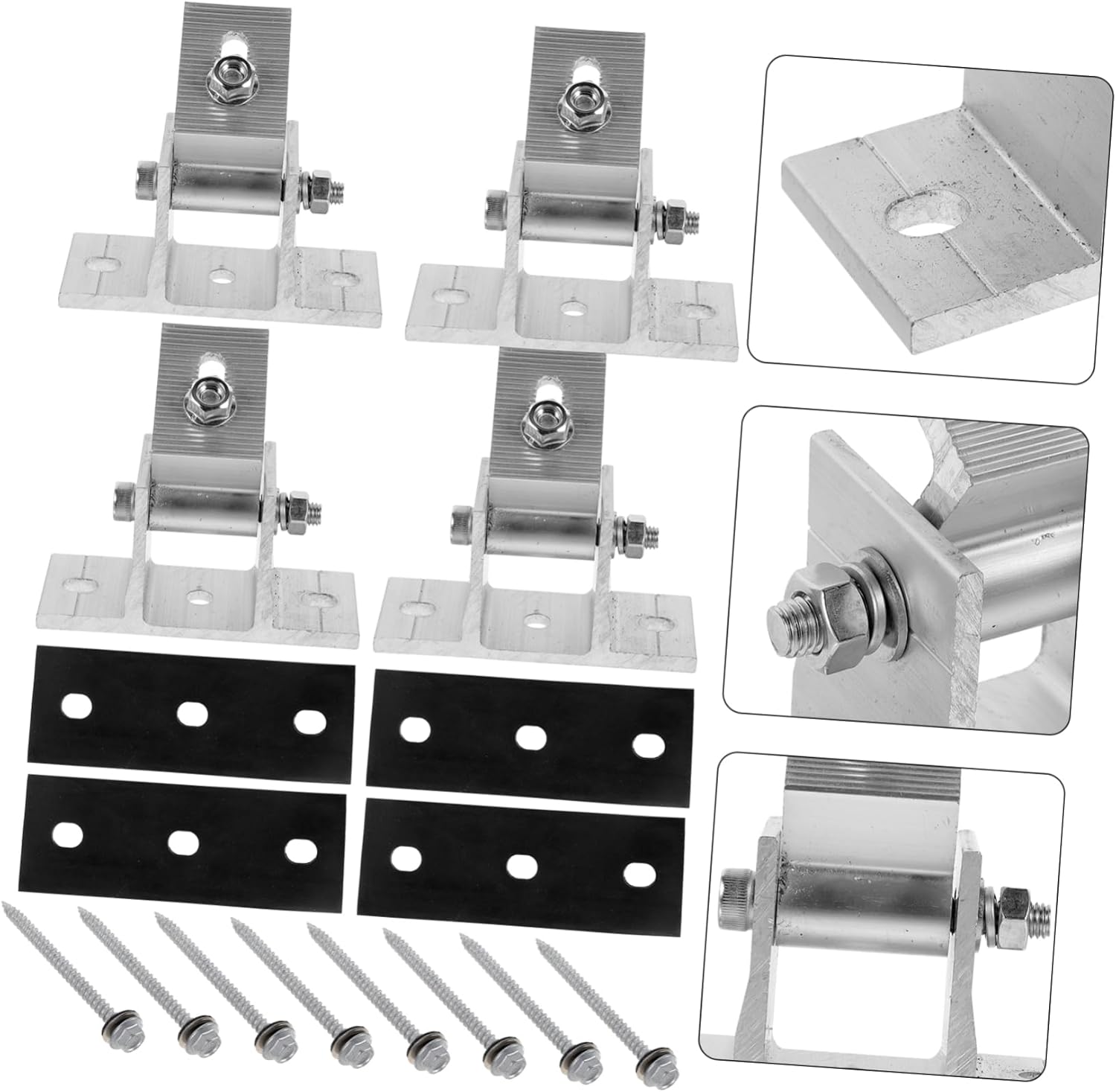 4pcs Adjustable Solar Panel Mounting Bracket Kit Pads Easy Installation for Solar Projects and Secure Mounting