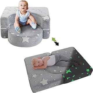 MeMoreCool Kids Couch Toddler Sofa Glow in The Dark, Convertible Toddler Couch for Boys Girls, Fold Out Kid Sofa Plush Toddler Couch for Kids, Modular Toddler Chair Children Play Couch