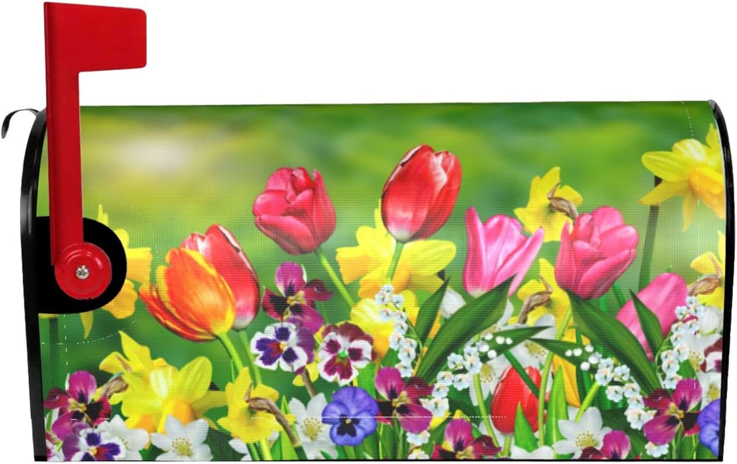 Daffodils and Tulip Flower Mailbox Covers Magnetic Standard Size 18" X 21" Spring Summer Mailbox Cover Decorations Wrap
