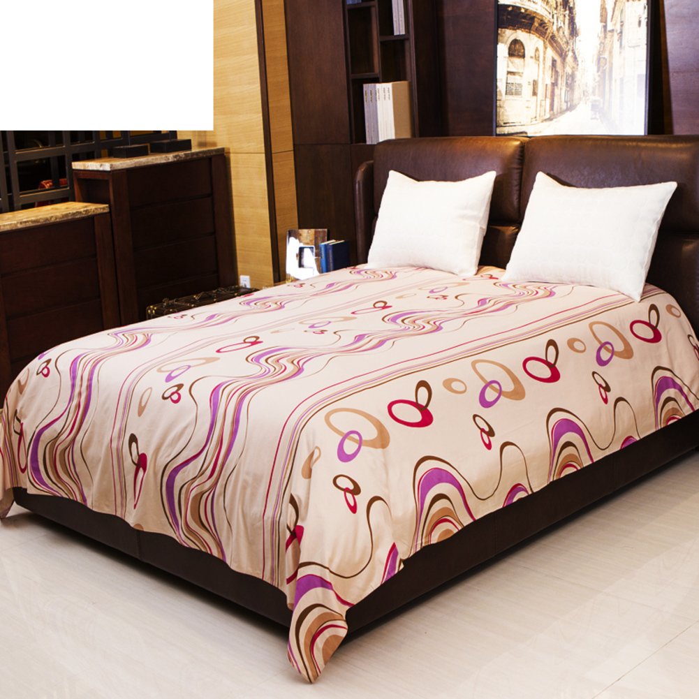 Satin imprimé linge de lit coton lourd grand drap de lit 230x260