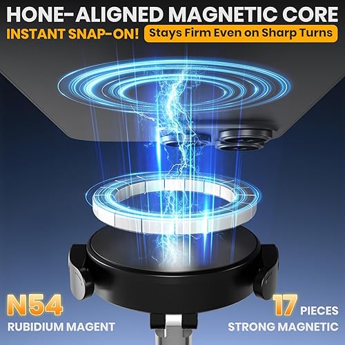 Miniatura 3 de Soporte magnético de vacío ajustable de 360 para teléfono, soporte magnético de succión al vacío con abrazadera, soporte de teléfono plegable para