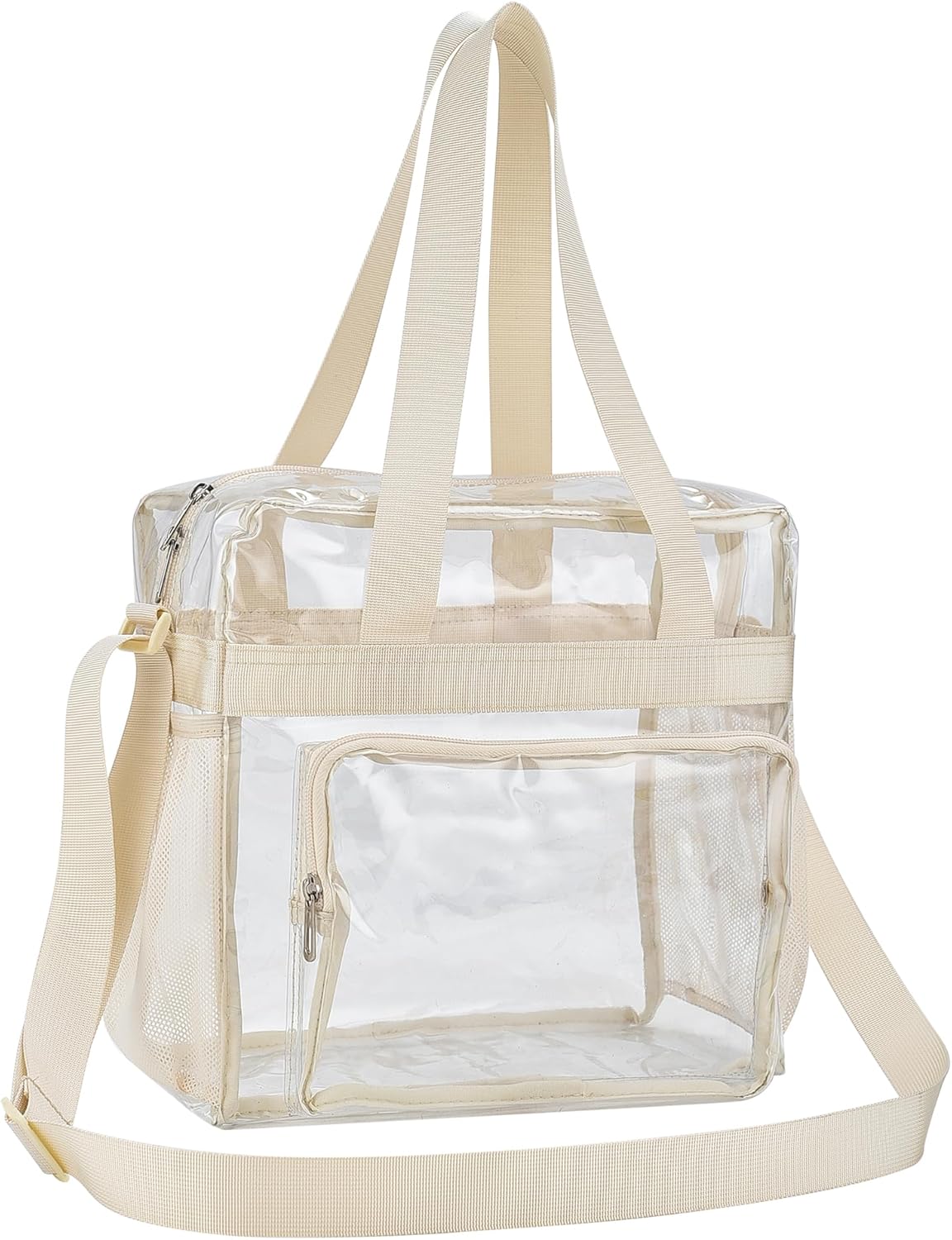 Clear Bag for Stadium Events 12×6×12 Clear Gym Tote Bag with Front Pocket for Concert,Sport,Festival - Image 2