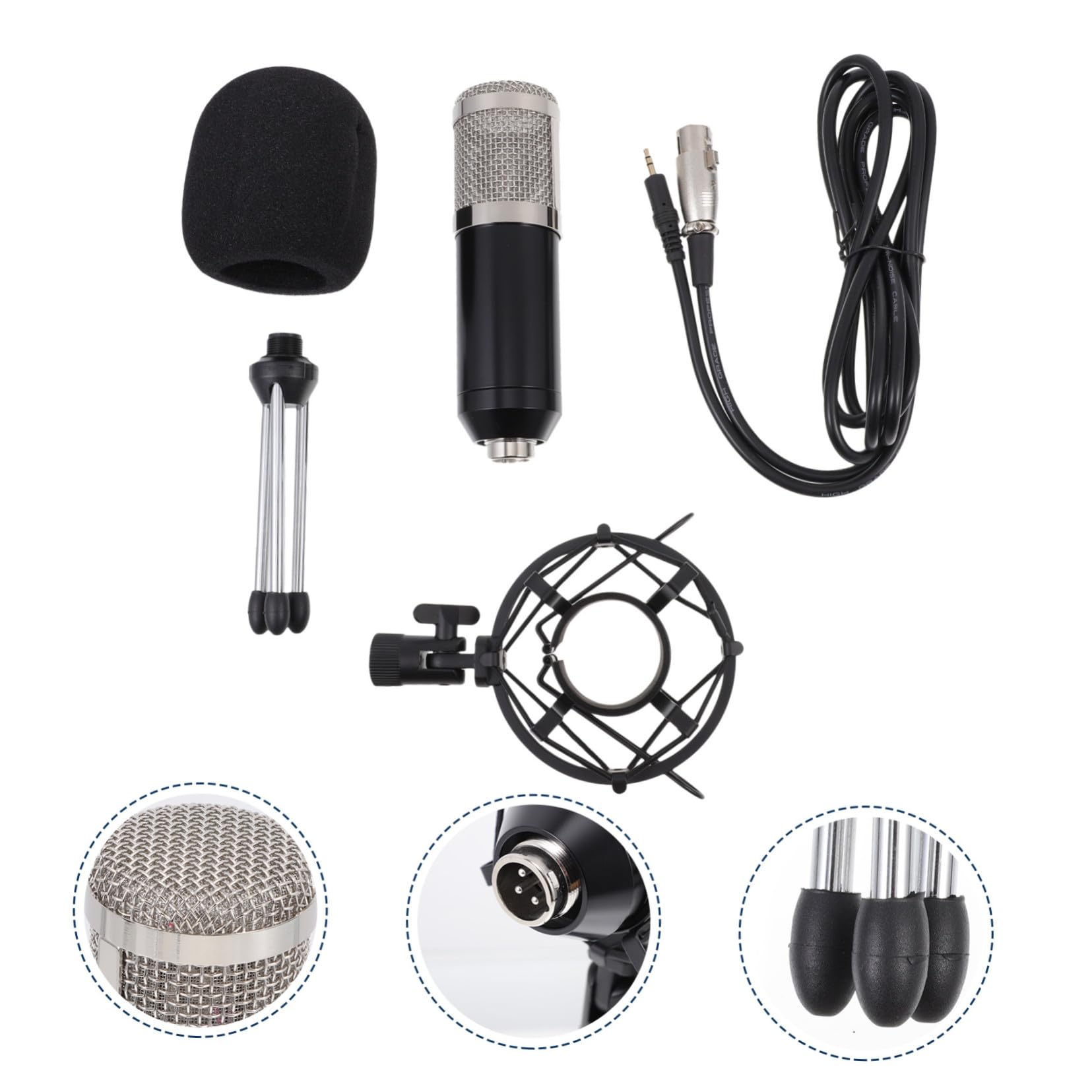Microfono Condensatore Per Riunioni e Spettacoli Kit Completo Leggero e Compatto Per Ktv e Live Streaming