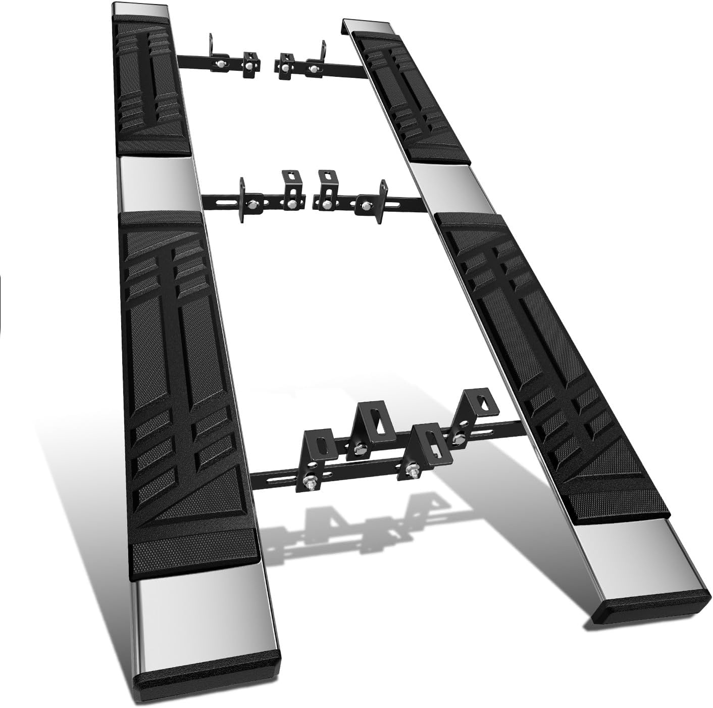 DNA Motoring 6.5" Flat Running Boards Side Step Nerf Rails Bars Compatible with 2017-2023 Chrysler Pacifica, STEPB-U-CP17-T1