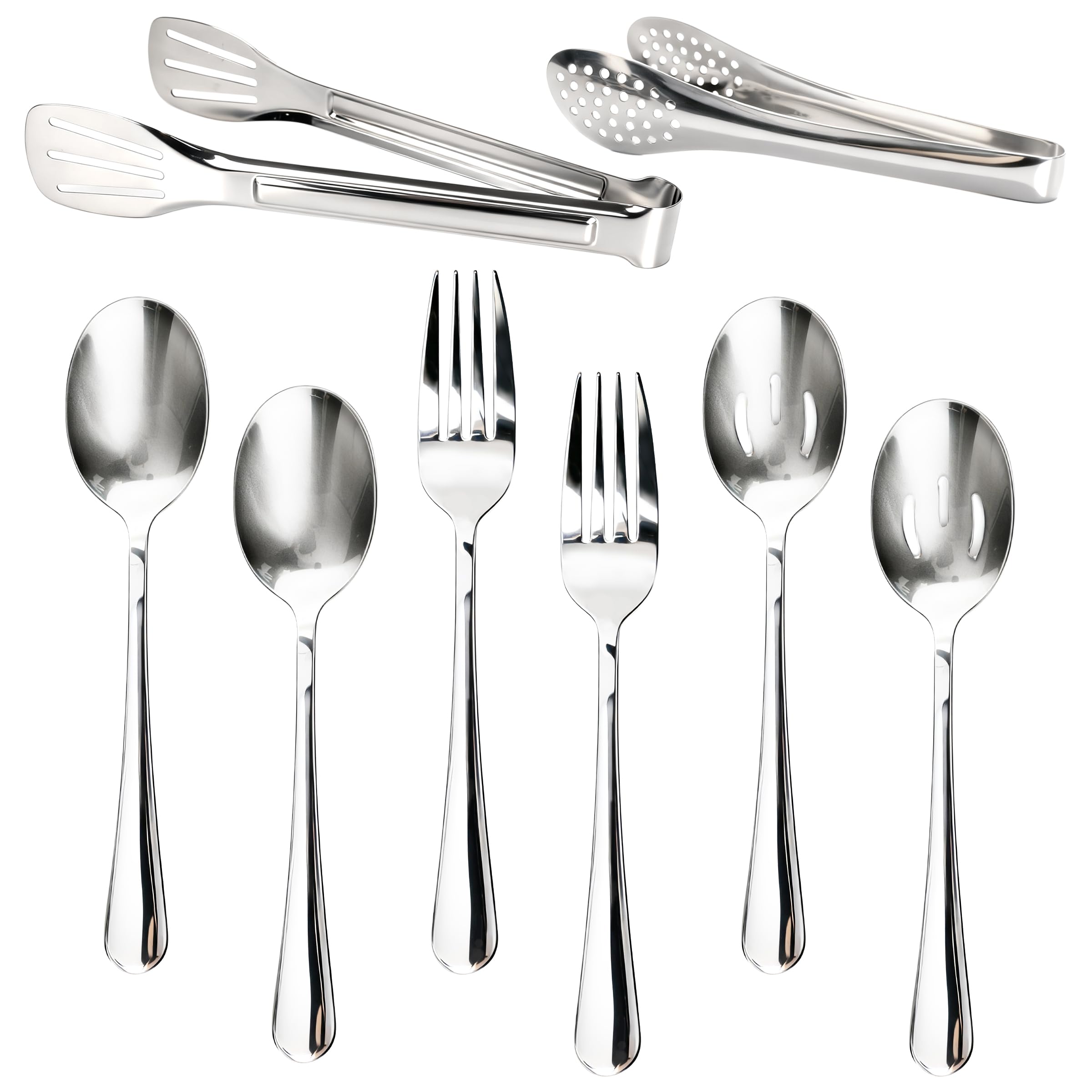 8Pcs Stainless Steel Serving Utensils Set, Flatware Set for Banquet Party