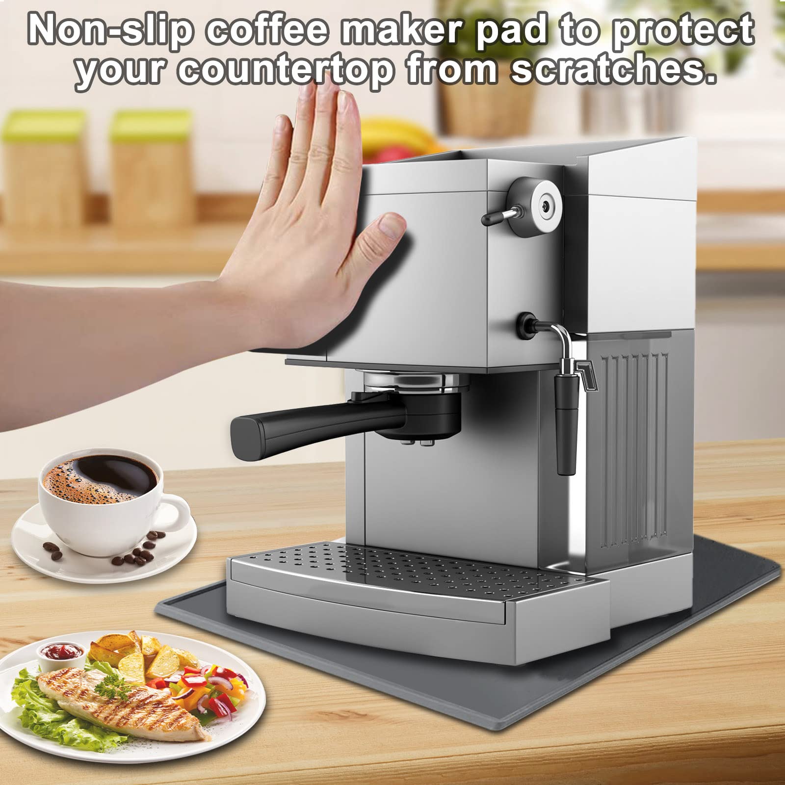 Kit Accessori Barista In Silicone – Tappetino Antiscivolo, Contenitore 500ml E Ago Per Caffè Espresso