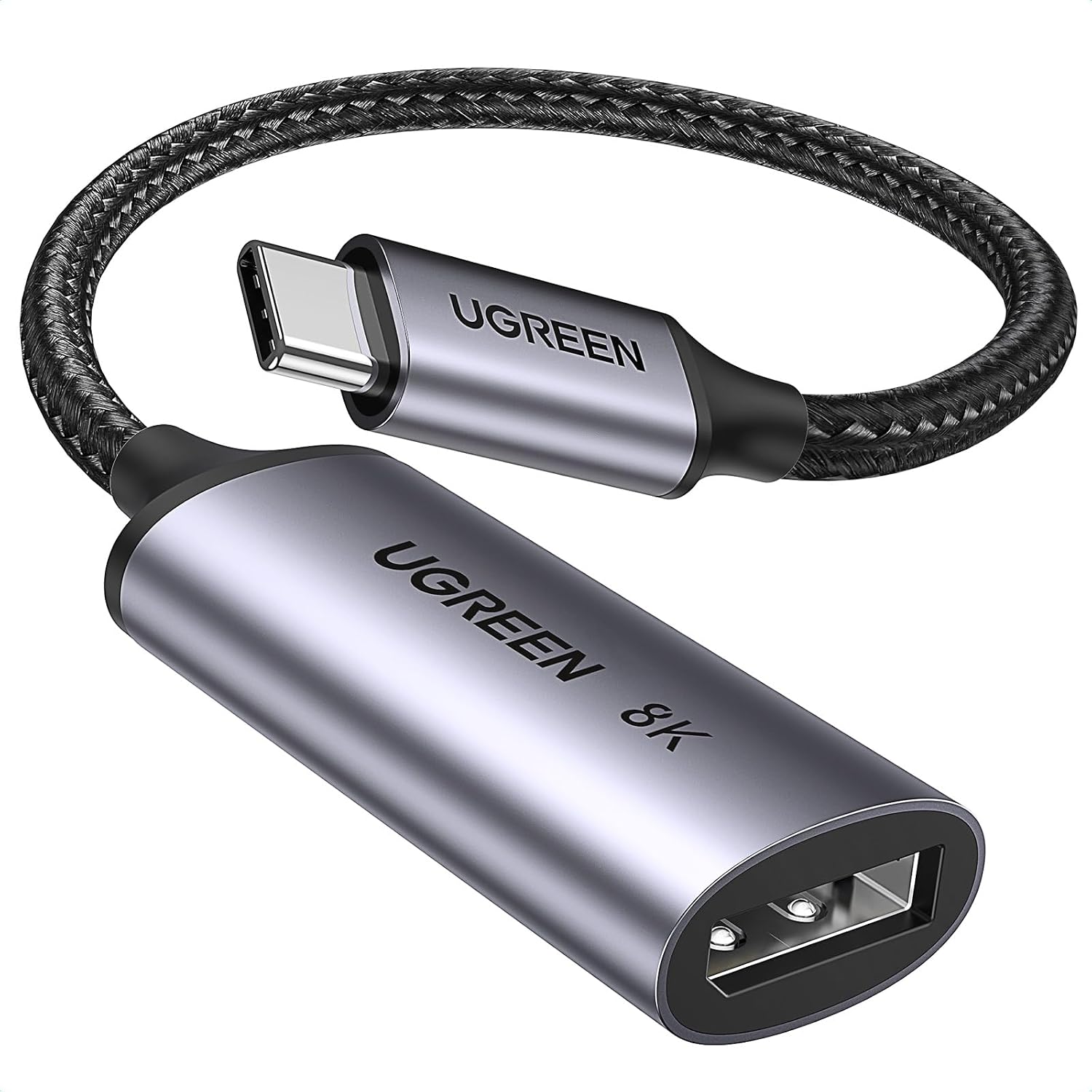 USB C to DisplayPort 1.4 Adapter Cable 8K@60Hz | 4K@240Hz, Thunderbolt 4/3, HDR, VRR, ALLM, Braided, Compatible with iPhone 17/16, Galaxy S26, MacBook Pro/Air, iPad, XPS