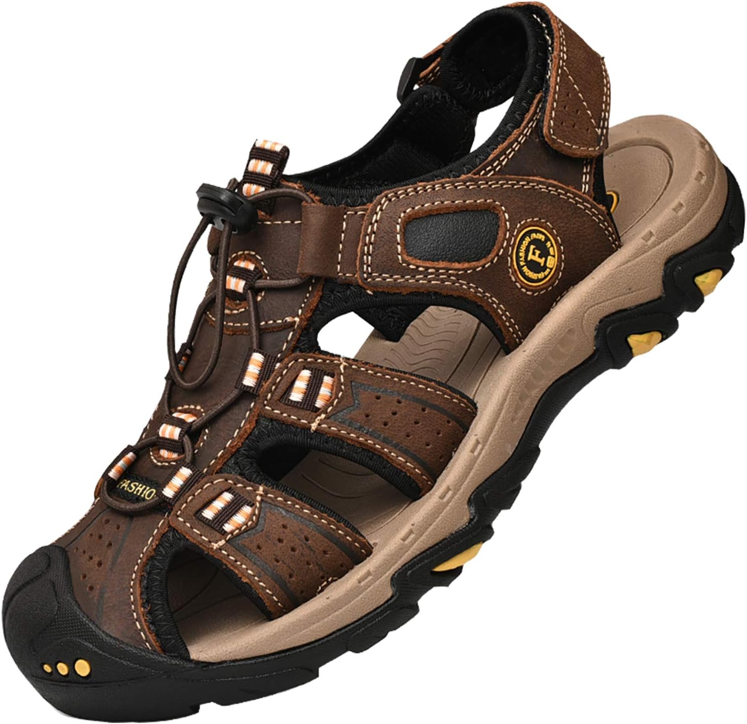 Men's Sports Outdoor Sandals Closed Toe Summer Beach Shoes Leather Casual Trekking Hiking Outdoor Sandals