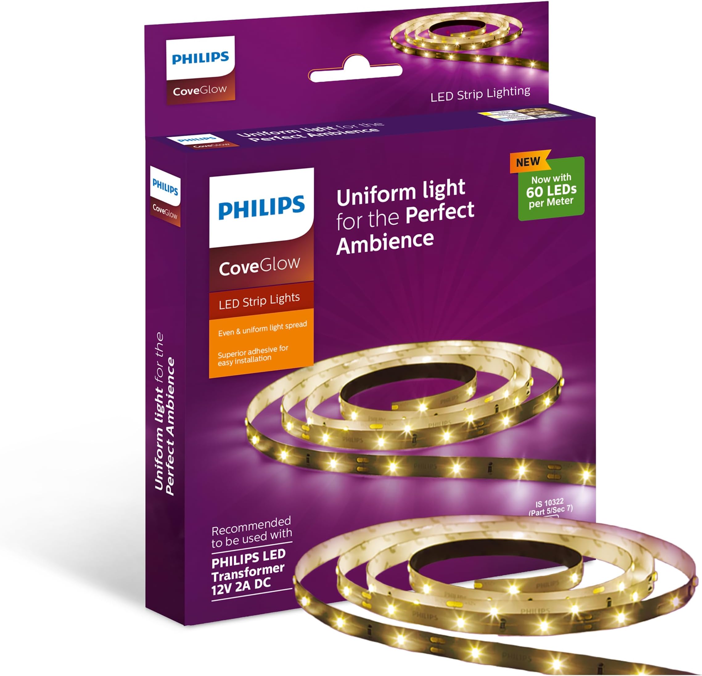 PHILIPS LED Cove Light for Ceiling | 5-Meter LED Strip Light for Home Decoration | CoveGlow, Warm White | Pack of 1 (Driver Required Separately)