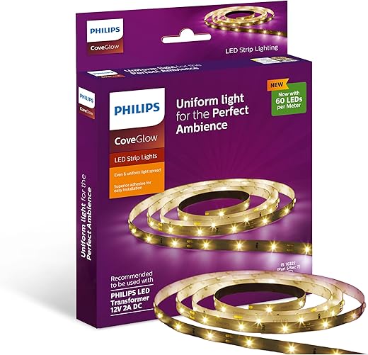 PHILIPS LED Cove Light for Ceiling | 5-Meter LED Strip Light for Home Decoration | CoveGlow, Warm White | Pack of 1 (Drive