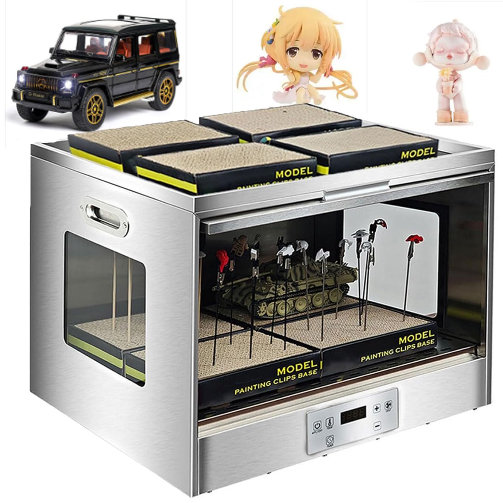 Scatola Di Essiccazione Per Vernice Per Modelli, Kit Professionale Per Cabina Di Verniciatura Con Aerografo, Timer Touchscreen, Filtro Antiodore E Temperatura Regolabile, Ideale Per Pittura Modelli