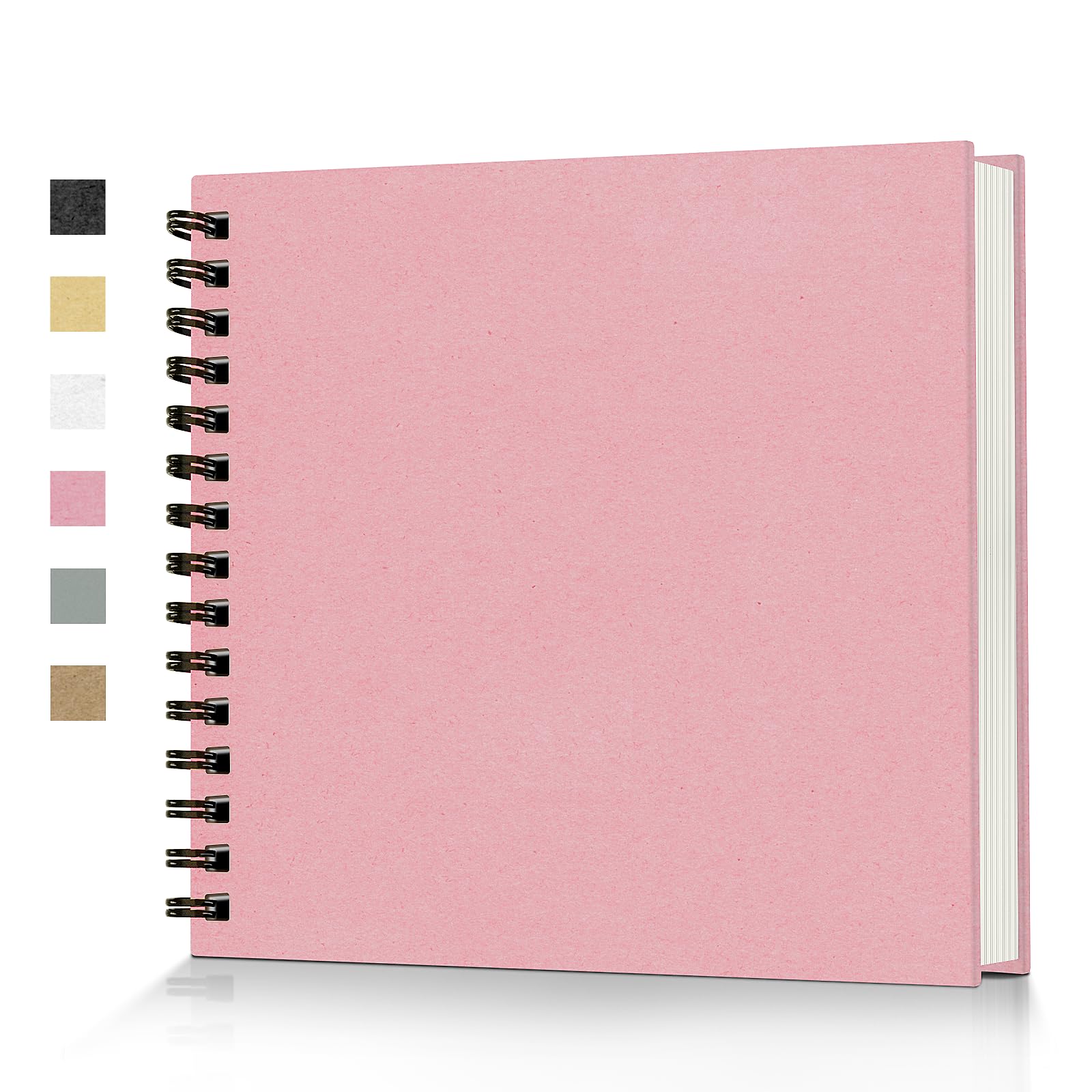 Popotop 10x10 Inch Scrapbook Photo Album, 60 Page Decorative Kraft Paper Book for 4x6 8x10 Pictures, DIY Memory Photo Albums as Gifts for Wedding Baby Christmas School Family