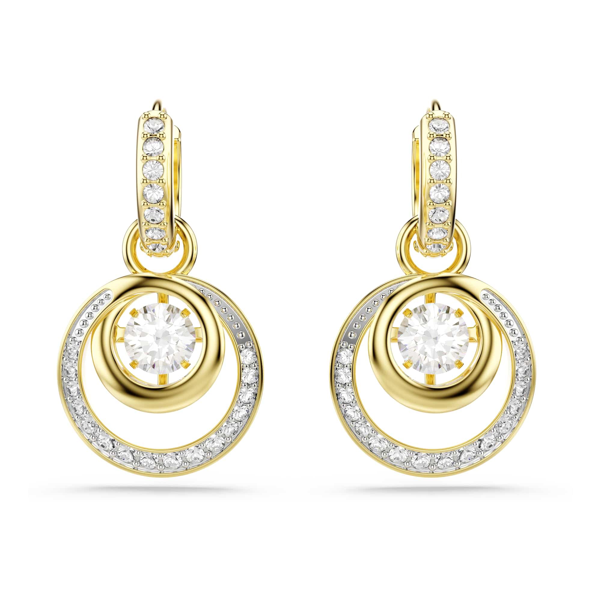 Swarovski Hyperbola Collezione, Taglio rotondo, Bianco, Placcato tonalità oro