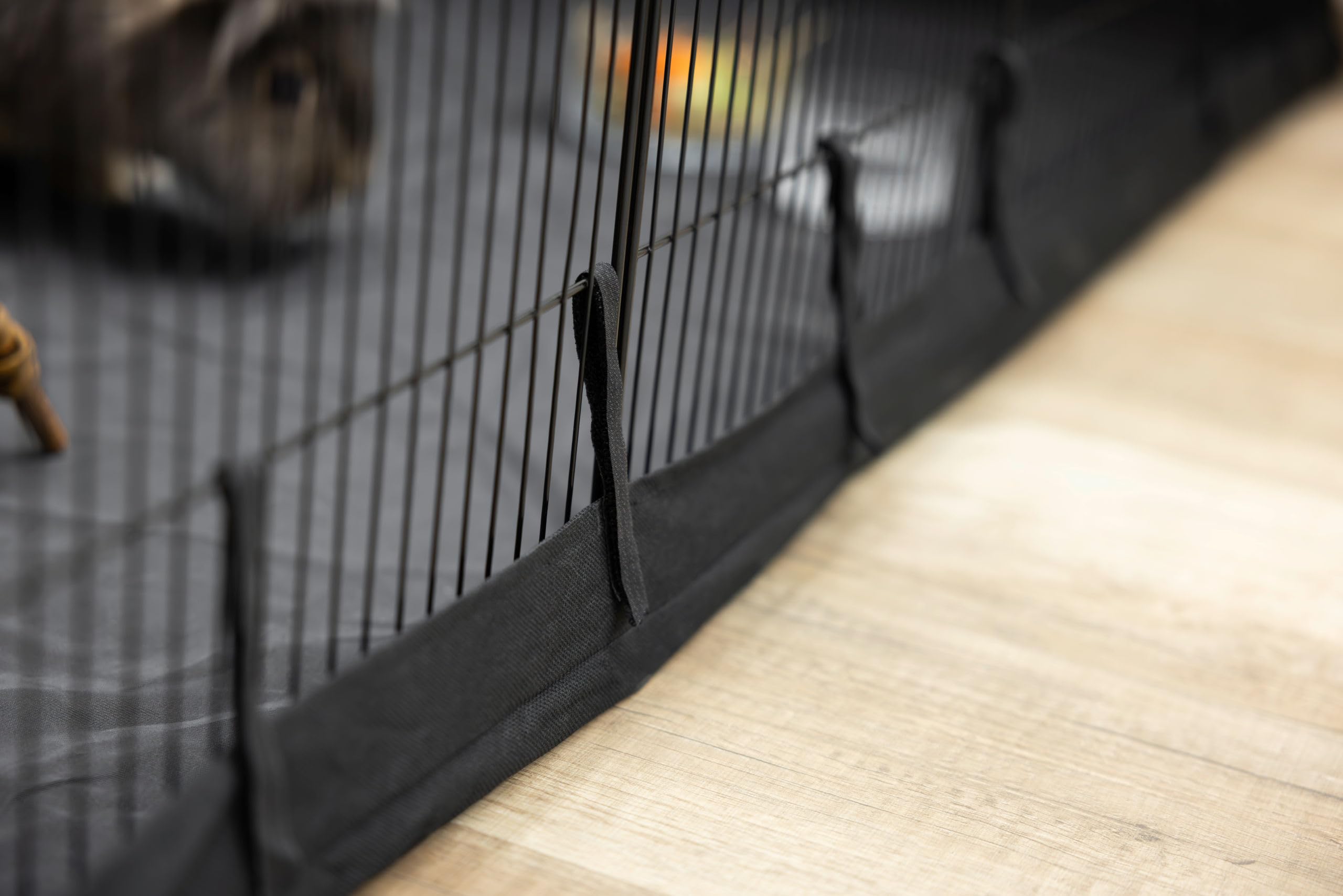 Kerbl Pet recinto da interni Hoppla, nero, 144x72x72 cm, recinto per piccoli animali, box, metallo verniciato a polvere, roditori, conigli, lepri