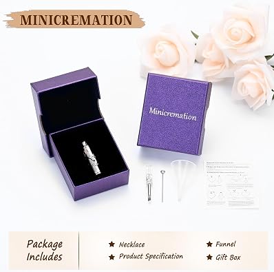 Minicremation Hummingbird Cremation Jewelry for Ashes Cylinder Flower Urn Necklace for Ashes Funeral Memorial Urn Locket Keepsake Pendant for Women