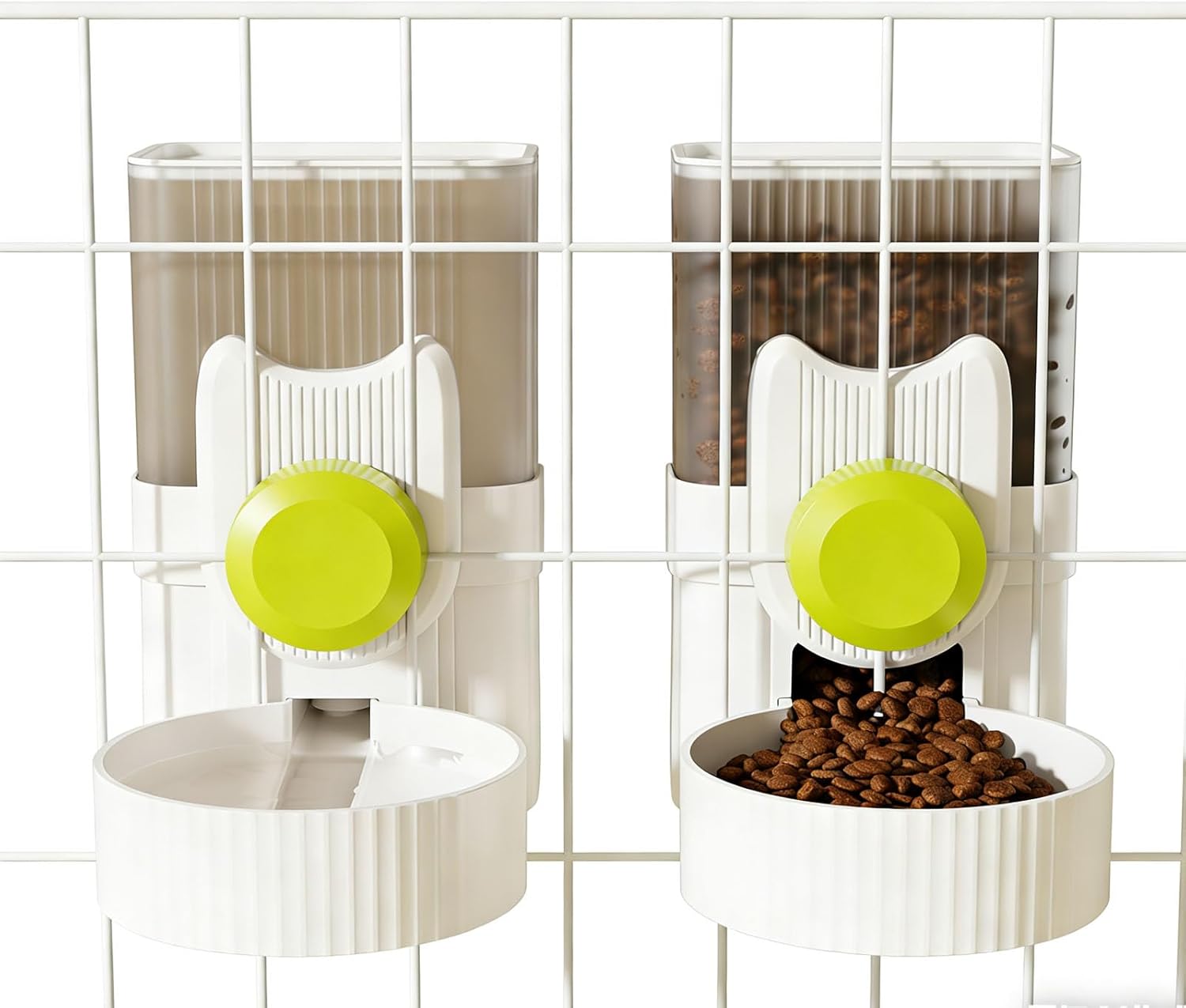 Pet Dog Cat Hanging Automatic Feeder and Water Dispenser Set, 2-in-1 Gravity Pet Food & Water Bowl for Cage, No-Spill Small Dog Rabbit Food Dispenser (Blue)