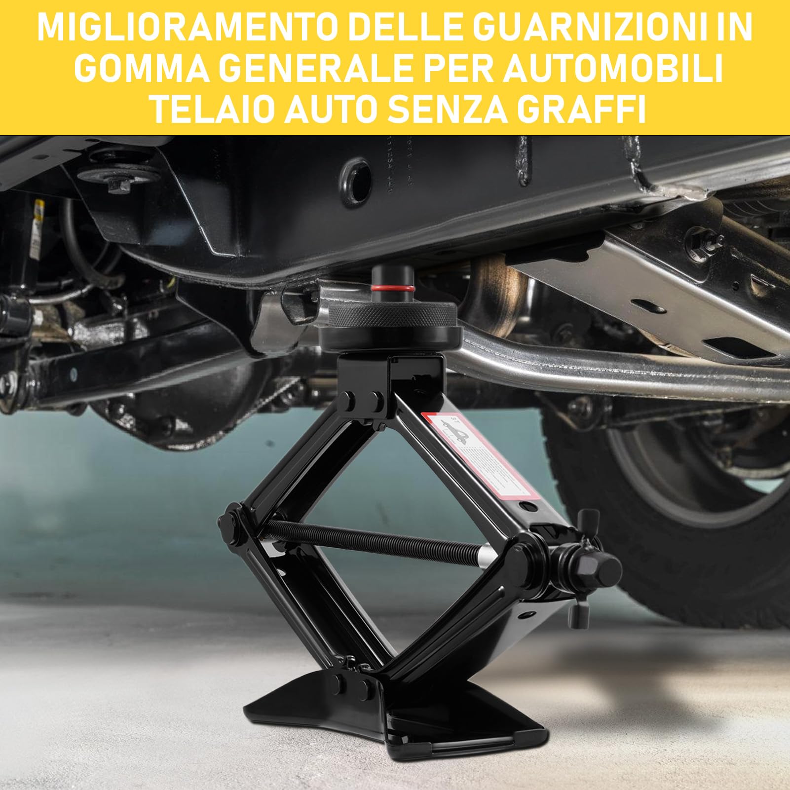 Cric per Auto 3T (3000kg), Universale Sollevatore Auto con Tampone di Gomma, con Kit di Ricambio Della Gomma Della Chiave Lug per L'automobile SUV MPV