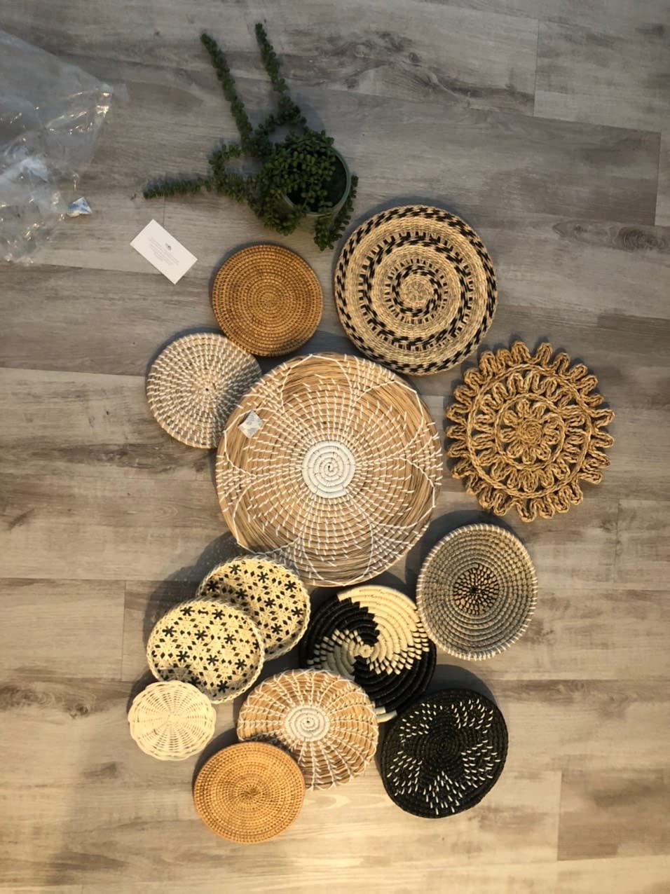 15/mo Finance Decocoon Set 13 Boho Wall Basket Decor, Woven Wall