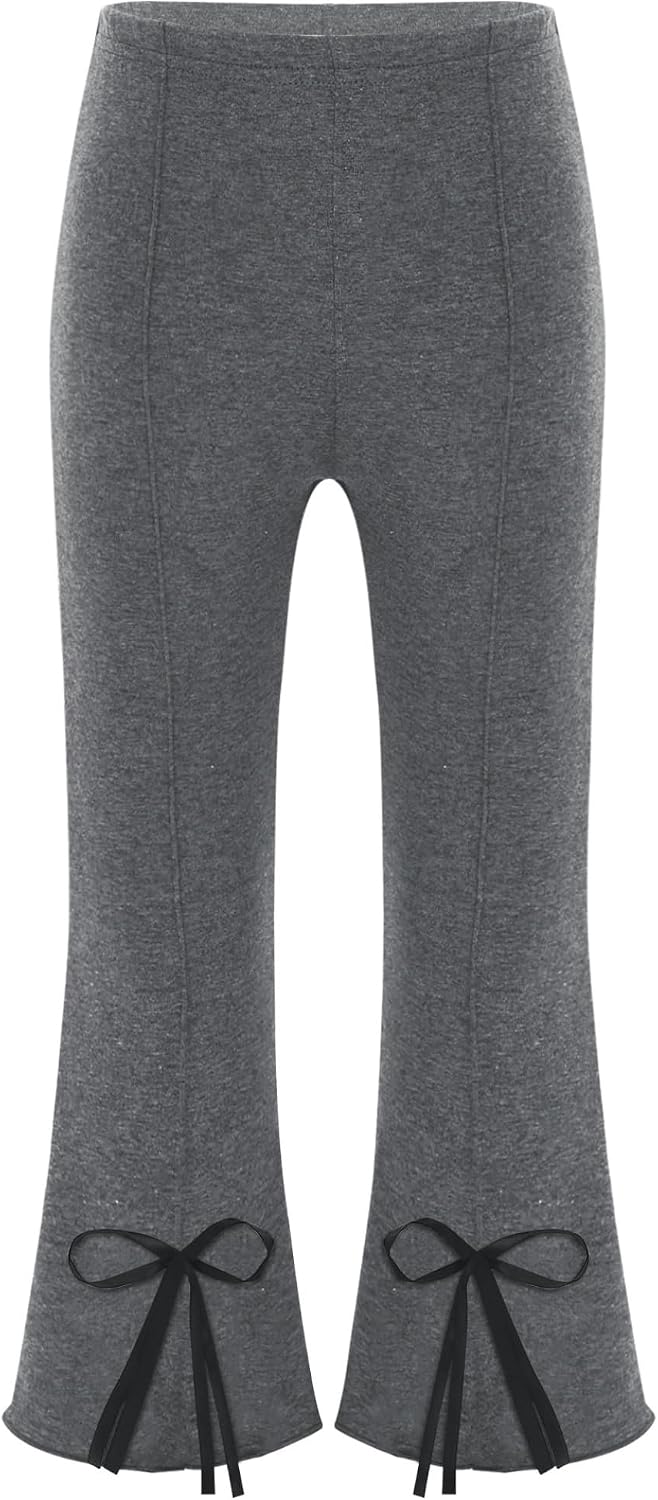 Toddler Baby Kids Girls Ruffle Flared Leggings Skinny Tight Cotton Stretchy Pants Bell Bottoms Yoga Trousers