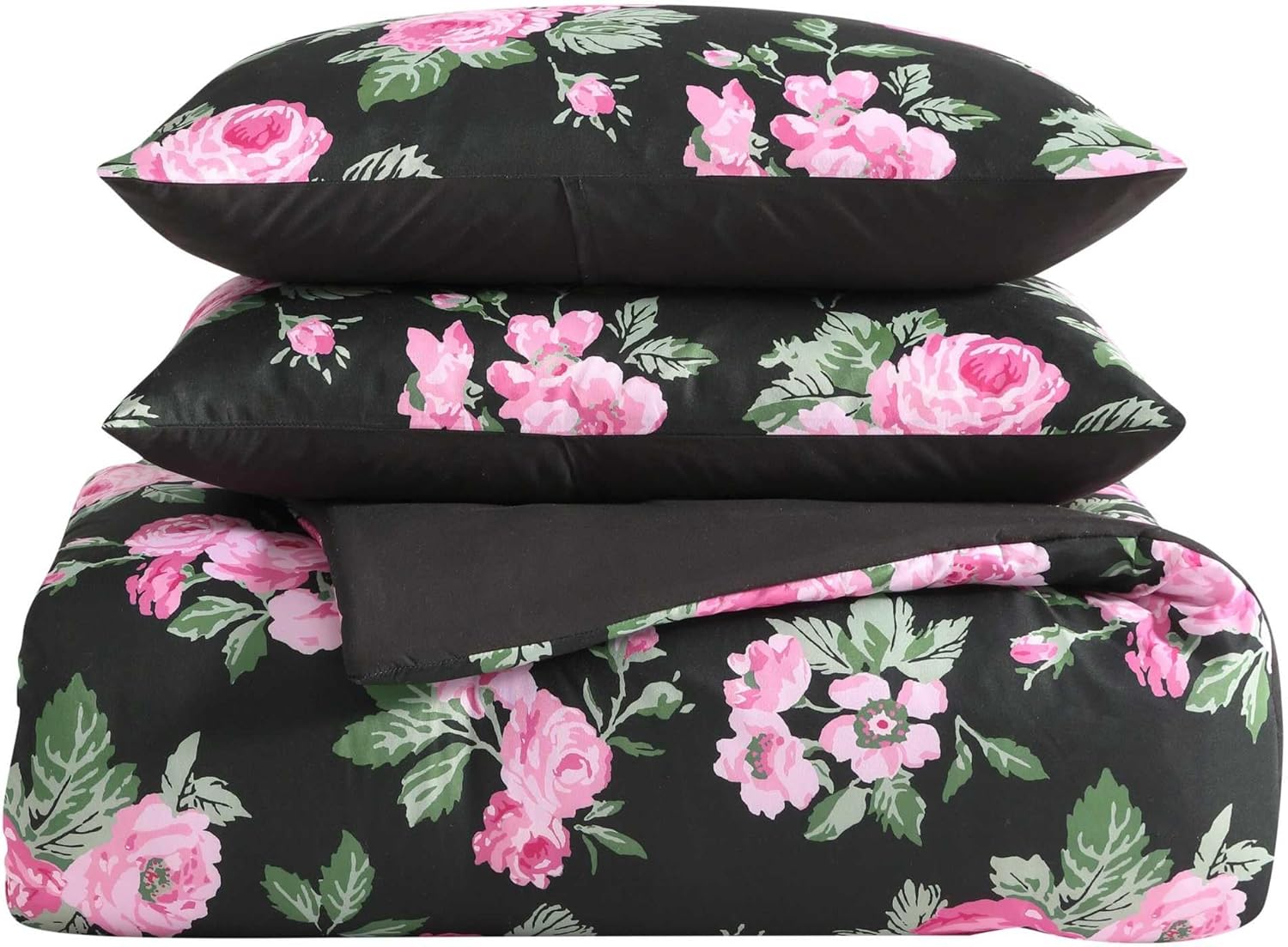 Betsey Johnson - Full Bedding Set, Wrinkle-Resistant 8 Piece Bed Set, Ultra-Soft Comforter w/Matching Bed Sheets, Pillowcases & Throw Blanket, Lightweight for All-Season Comfort (Garden Floral Pink)