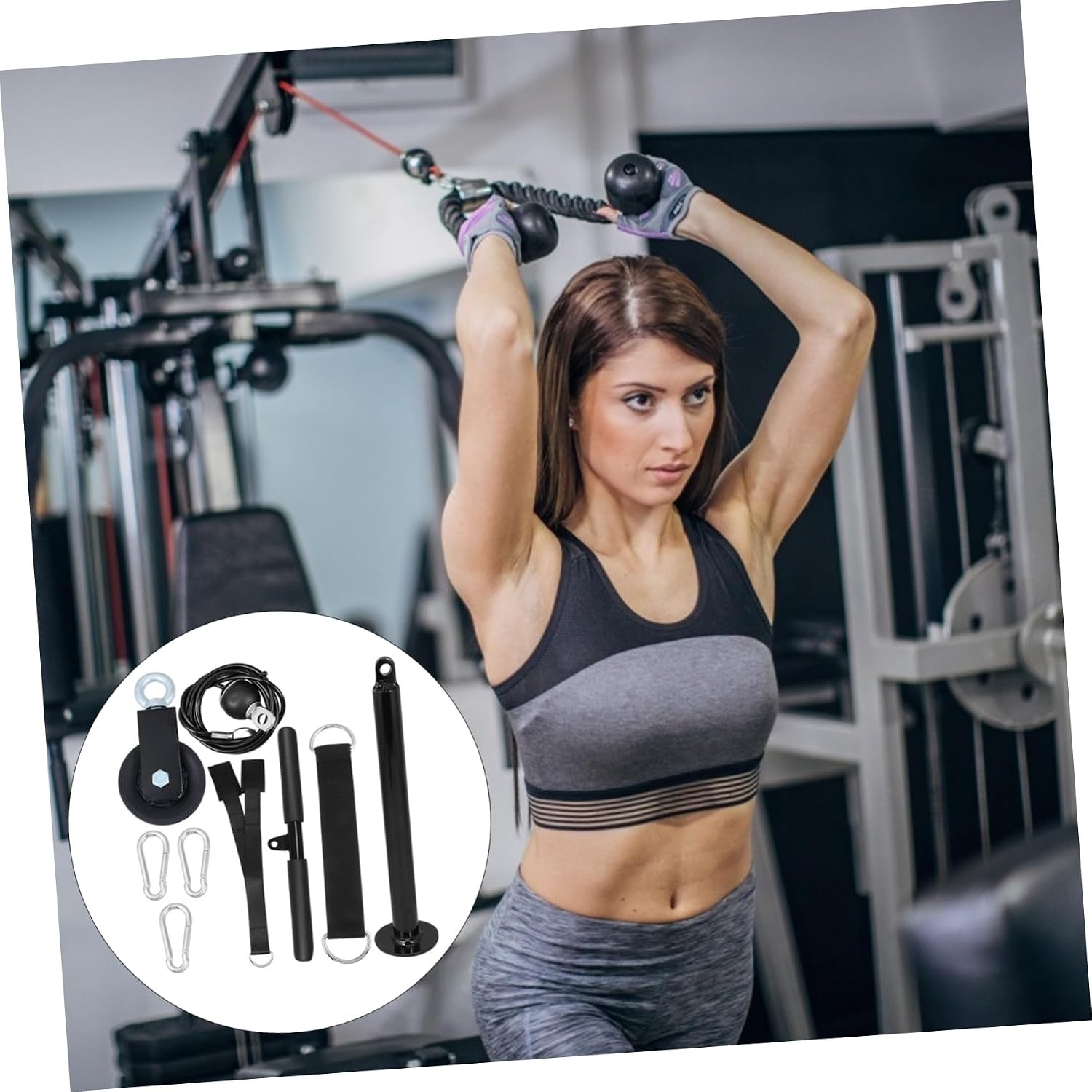 1set Professional Pulley System for Home Gym Forearm and Wrist Workout Kit Equipment for Muscle Building and Core Strengthening