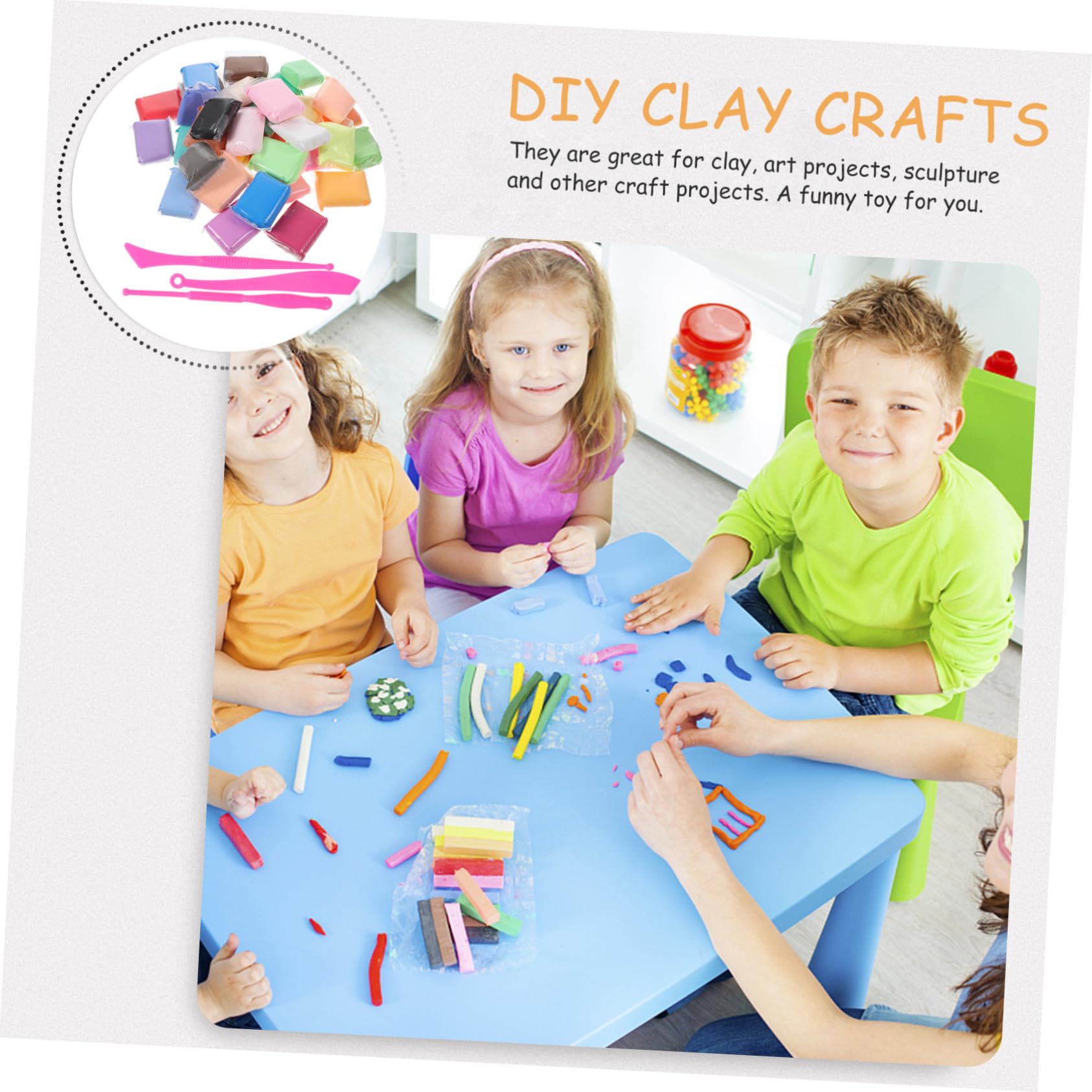 Gatuida Juego de Arcilla para Manualidades 36 Colores para Niños, Kit de Plastilina de Secado al Aire Herramientas Seguras, Accesorios para Modelar Adecuado para Aula y Hogar, Obsequio