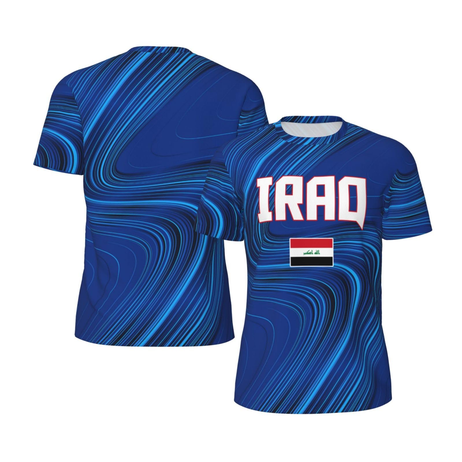 DABOYOZHZH Iraq Flag Cool Iraqans (147) Sports Jersey Mesh T-Shirt 3D Print for Running Cycling Soccer Tennis Fitness Climbing Shirts