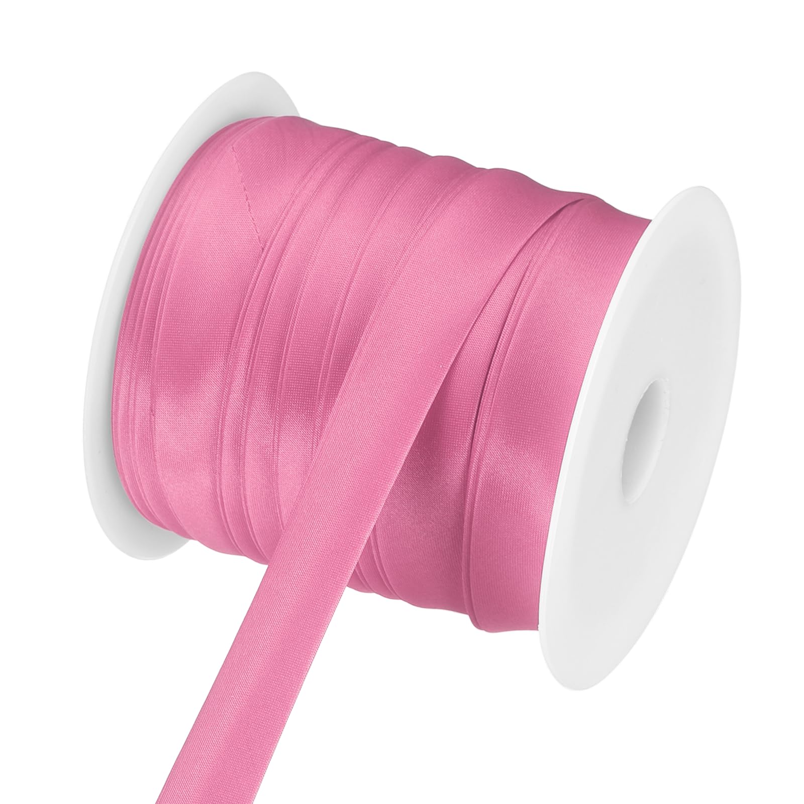 sourcing map Double Fold Bias Tape for Sewing, 3/4 Inch(2cm) x 25 Yards Satin Bias Binding Tape Continuous Bulk for Quilting Binding Seaming Hemming Fabric Piping DIY Craft, Pink