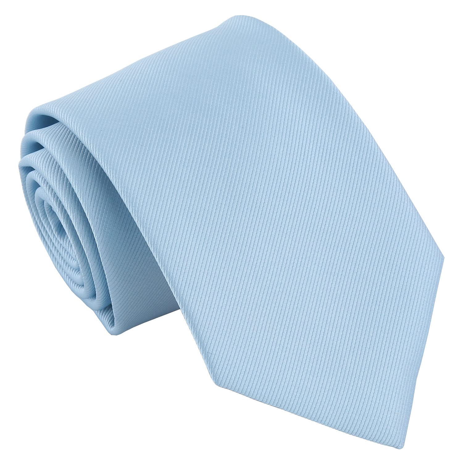 DQT Men's Plain Twill Wedding Formal & Business 8cm Classic Tie - Ice Blue