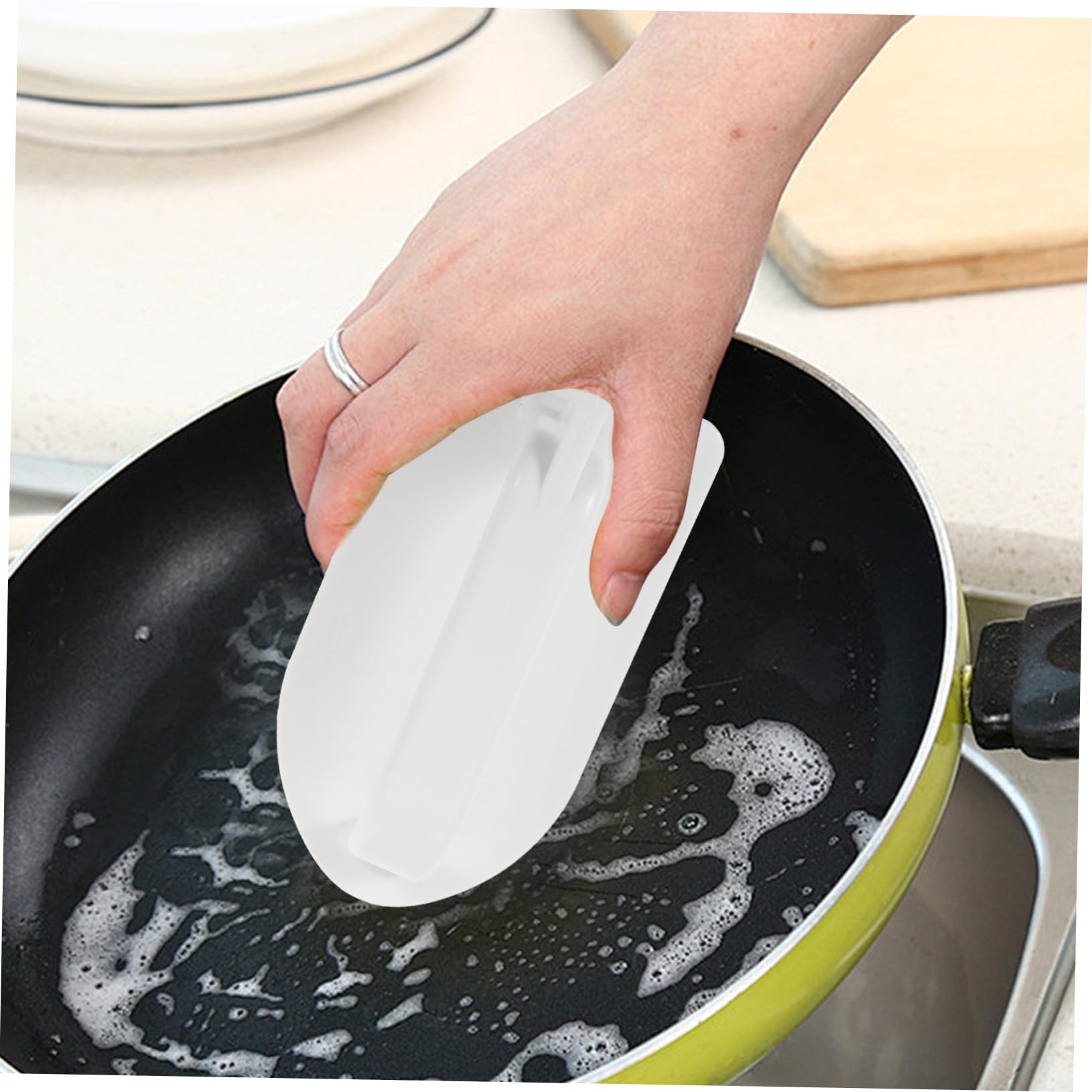 4 Juegos Esponja de Limpieza Multifuncional con Ergonómico y Cocina de Esponja y Cabezal Reemplazable Superficies y Eliminación de Suciedad