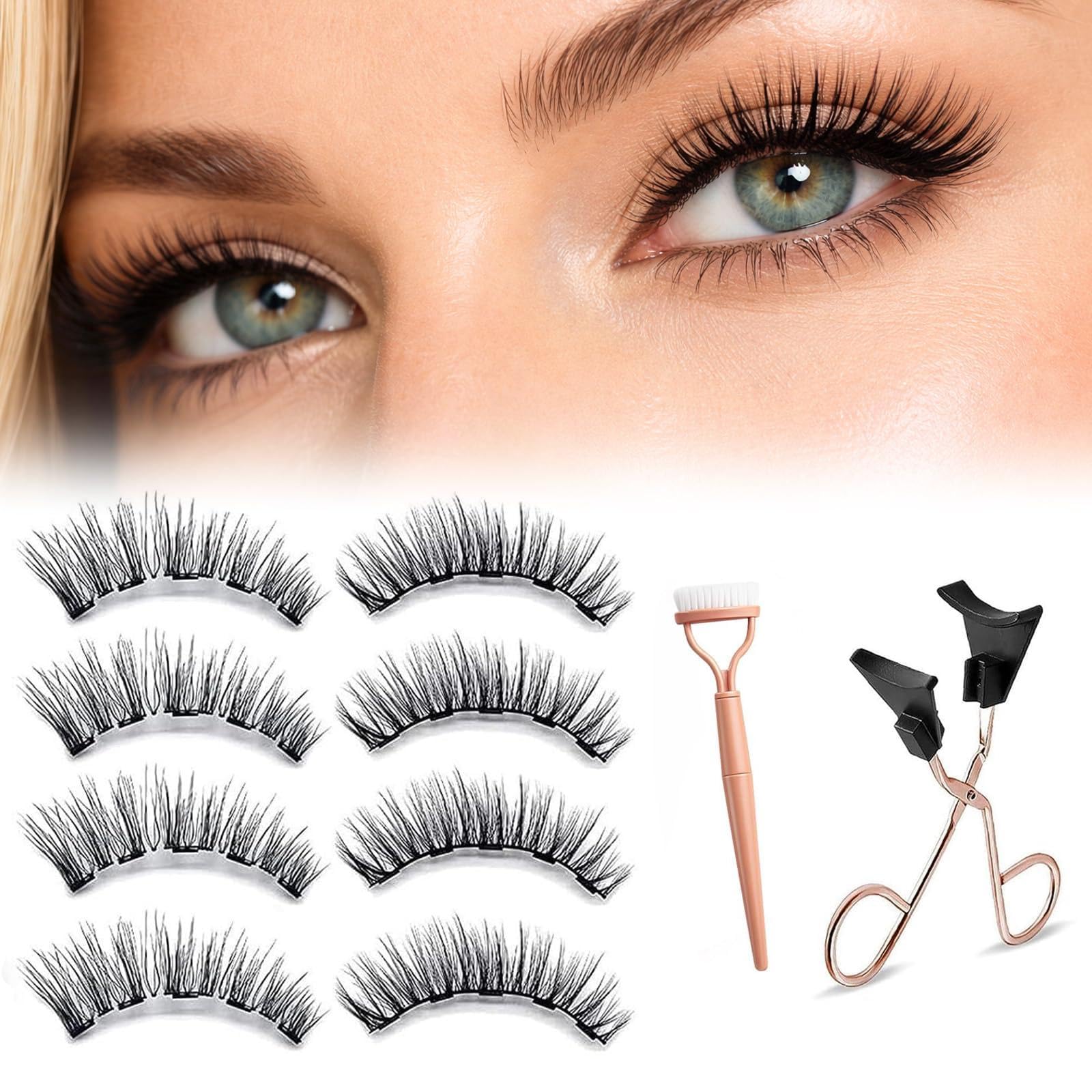 Magnetic Eyelashes Light Weight Natural Look False Eyelashes with Applicator and Eyelash Comb Reusable No Glue Needed 8