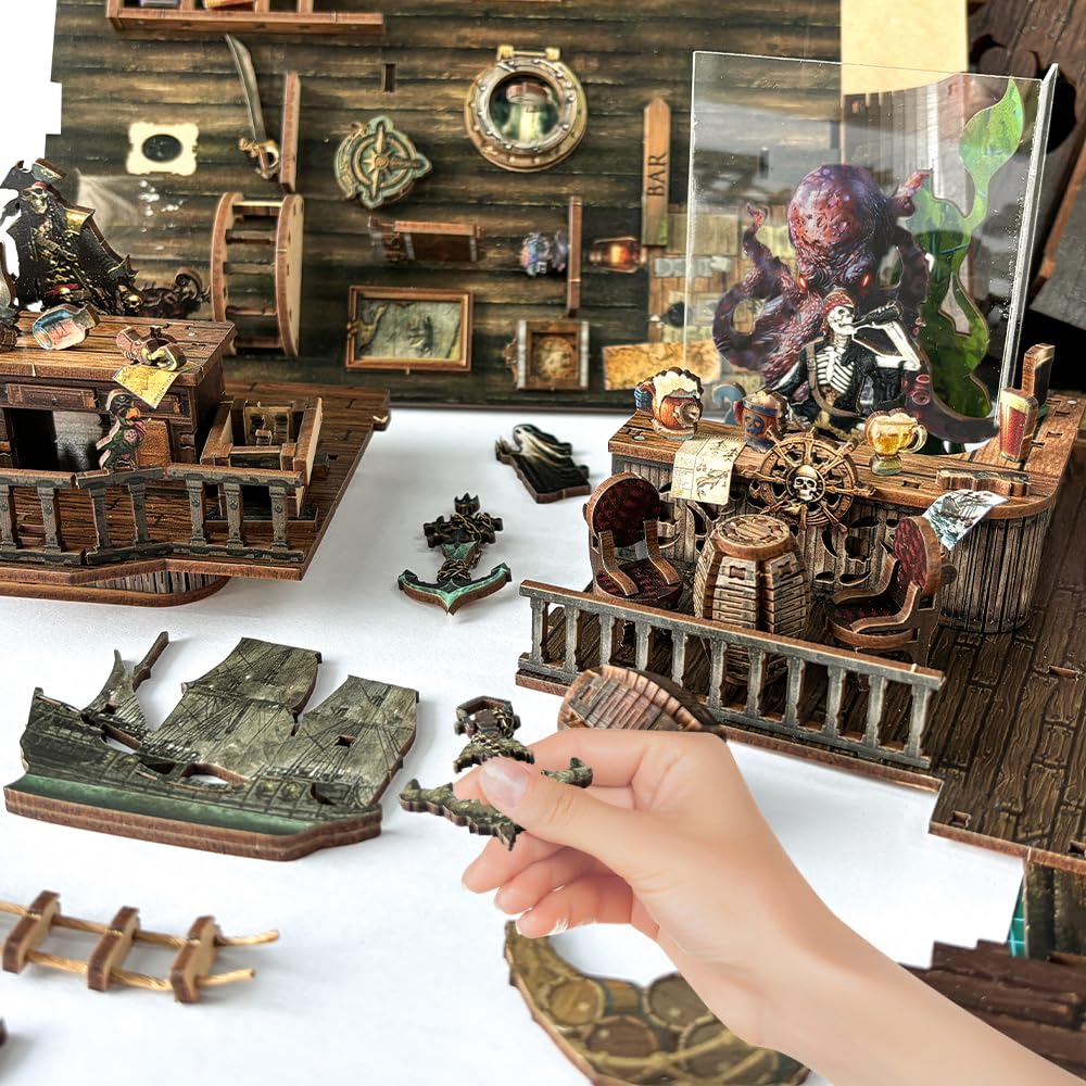 Zestaw do zakamarków na książki, do samodzielnego wykonania, domek dla lalek, regał na książki, miniaturowy zestaw do regału, dekoracja, rękodzieło, dla dorosłych, nastolatków, Halloween,