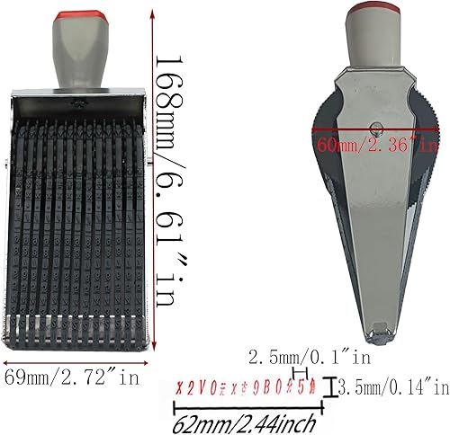 Miniatura 2 de Sello de fecha, sello de rodillo personalizado con símbolo del alfabeto inglés, sello de rueda rodante, multifunción, sello de numeración de