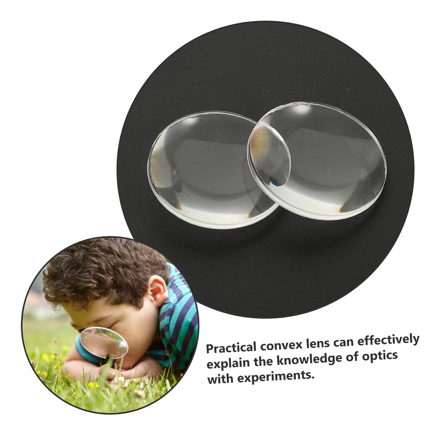 Double Convex Lens Acrylic 60pcs for Physics Teaching Experiments
