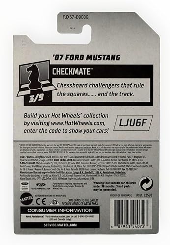 Miniatura 2 de Hot Wheels 2018 50 aniversario Checkmate '07 Ford Mustang (Knight) 165365, negro