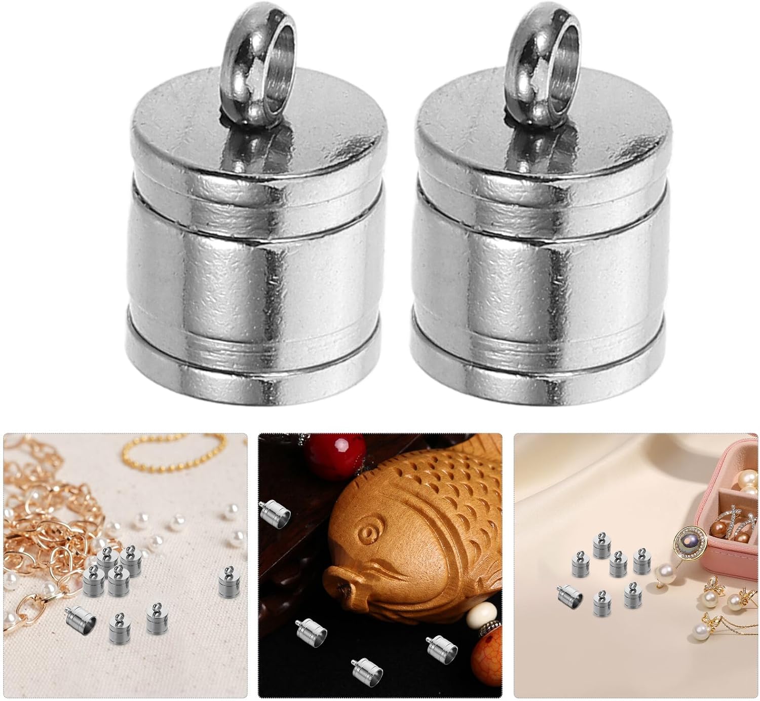 20pcs Stainless Steel Cord End Caps and Fasteners for Jewelry Making Tassel Cord Tips for Necklace and Bracelet DIY Accessories Suitable for Leather and (6.0mm Inner Diameter)