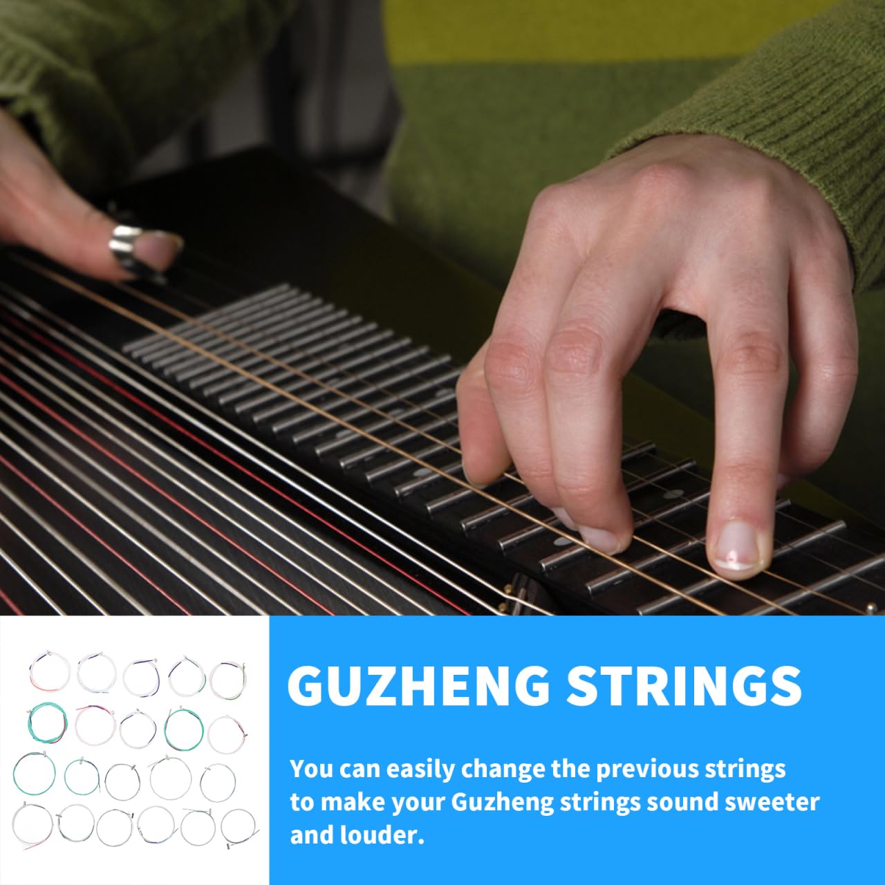 HEMOTON 21 Saiten Set Chinesische Guzheng Saiten Musik Stahldraht Guzheng Teile Praktische Werkzeuge Zubehör 1-21 Strings