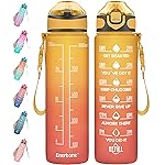 Enerbone 32 oz Drinking Water Bottle with Times to Drink and Straw, Motivational with Carrying Strap, Leakproof BPA & Toxic Free, Ensure You Drink Enough Water for Fitness Gym Outdoor