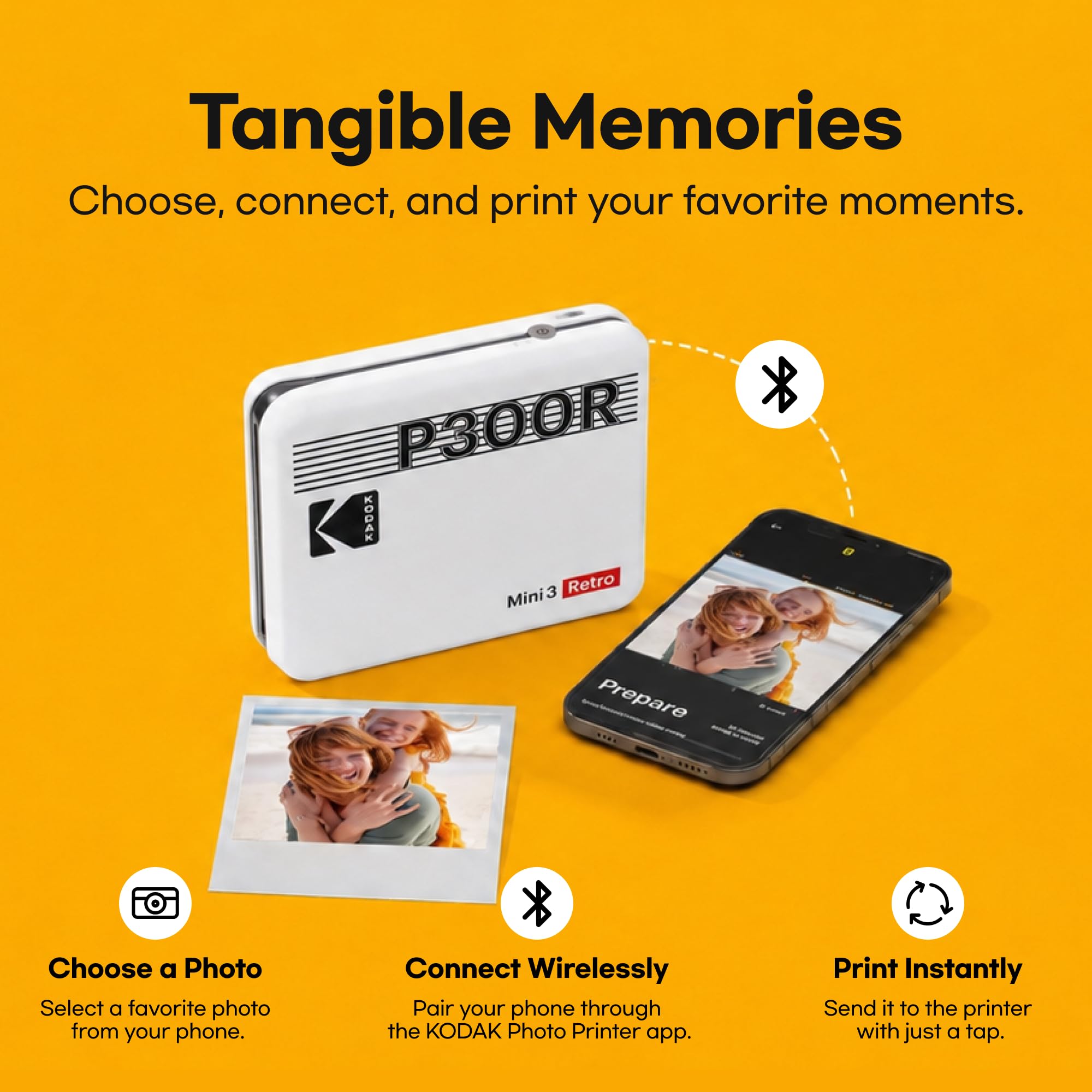 Amazon.com: KODAK Mini 3 Retro 3x3'' Portable Photo Printer, 38
