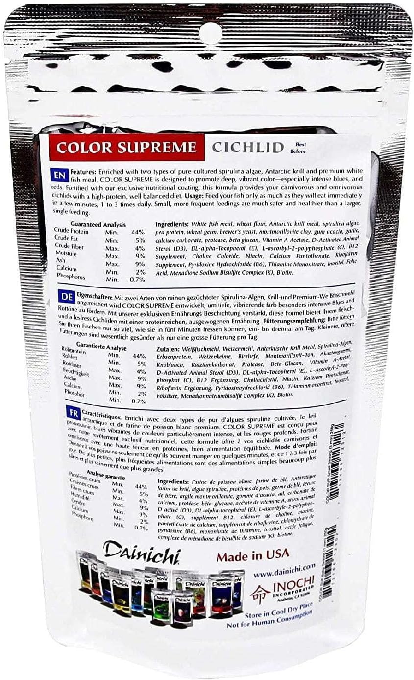 Dainichi Cichlid Food - Color SUPREME Sinking Small Pellet - 1.1 lbs
