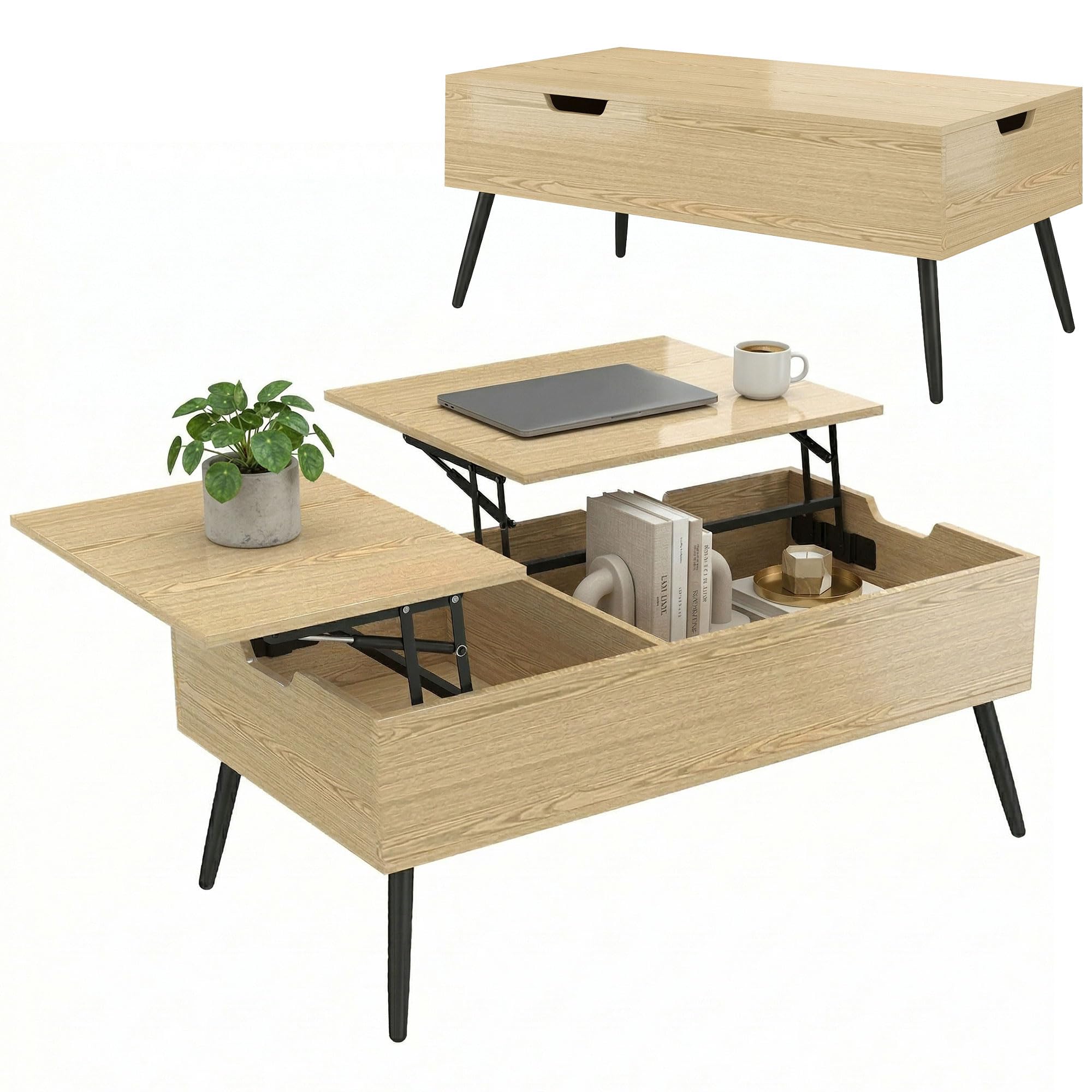 homcom table basse relevable double
