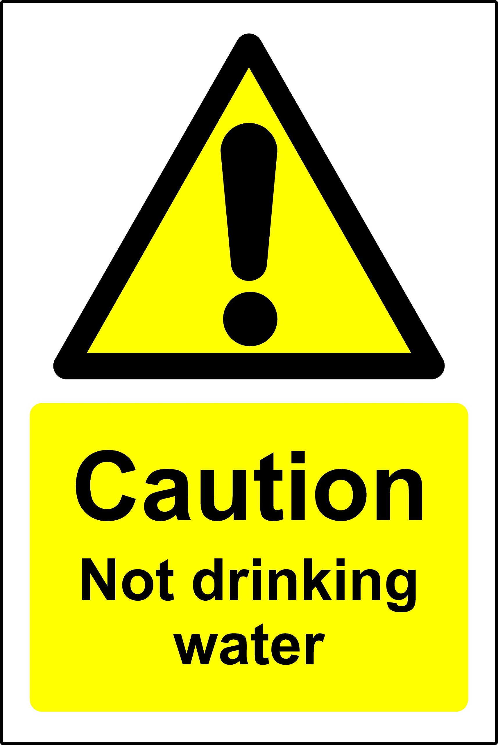 Kpcm Display Ltd Warning Sign Caution Not Drinking Water Safety Sign - Self Adhesive Sticker 150Mm X 100Mm