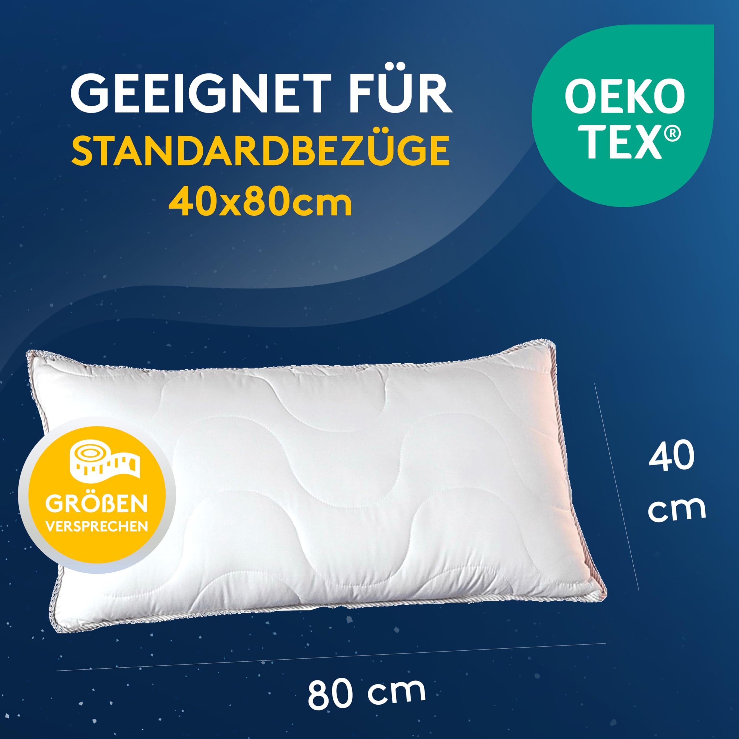 LILENO HOME Premium 4-Jahreszeiten Bettdecke 135x200 cm + Kissen 40x80 cm [2er Set] mit Sanitized Hypoallergen - Bettdecke 135x200 cm + Kissen 40x80 cm - für Sommer u. Winter - Kochfest bis 95°C