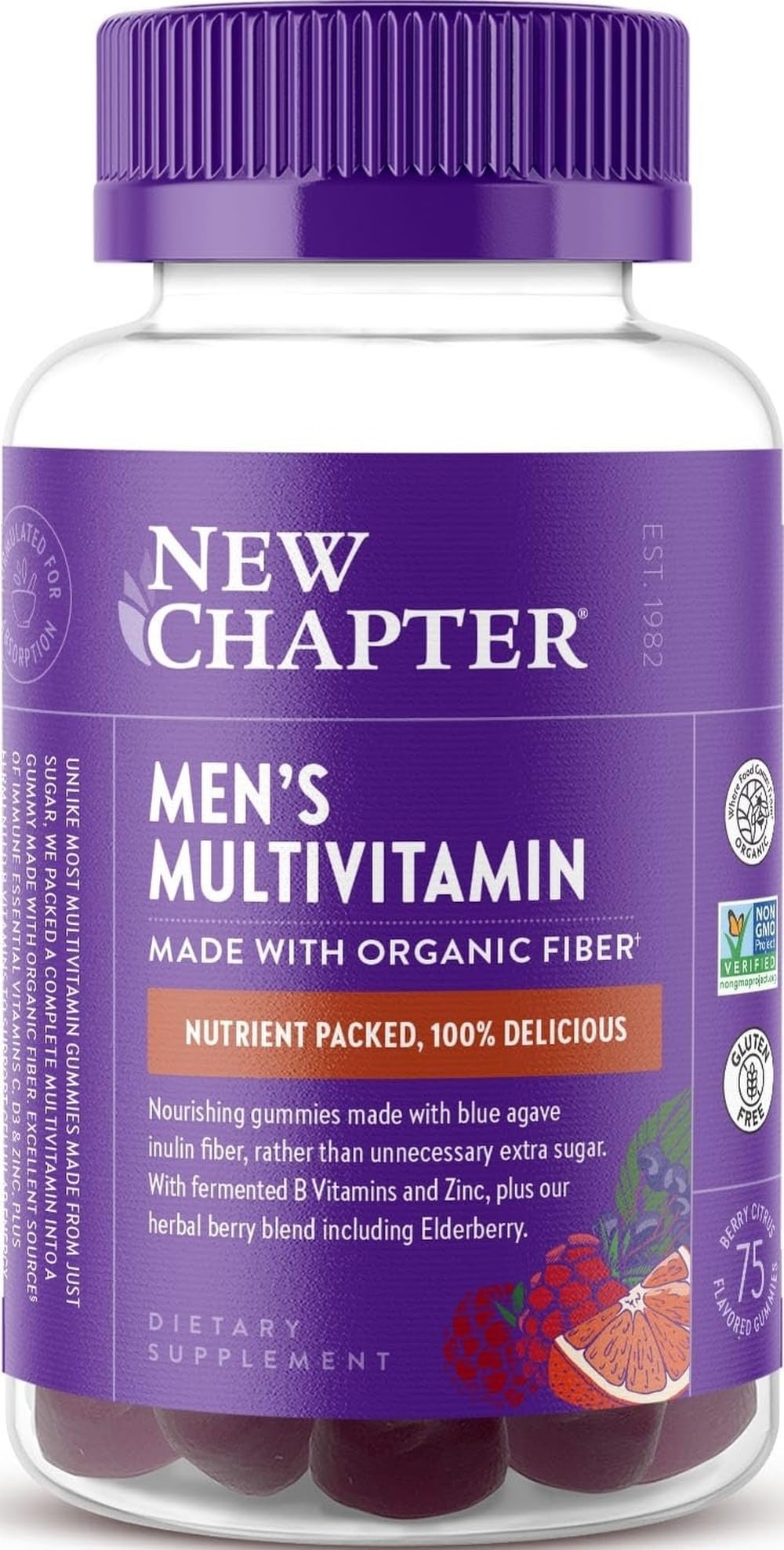 New Chapter Men's Multivitamin Gummies, Berry-Citrus, 75 Count