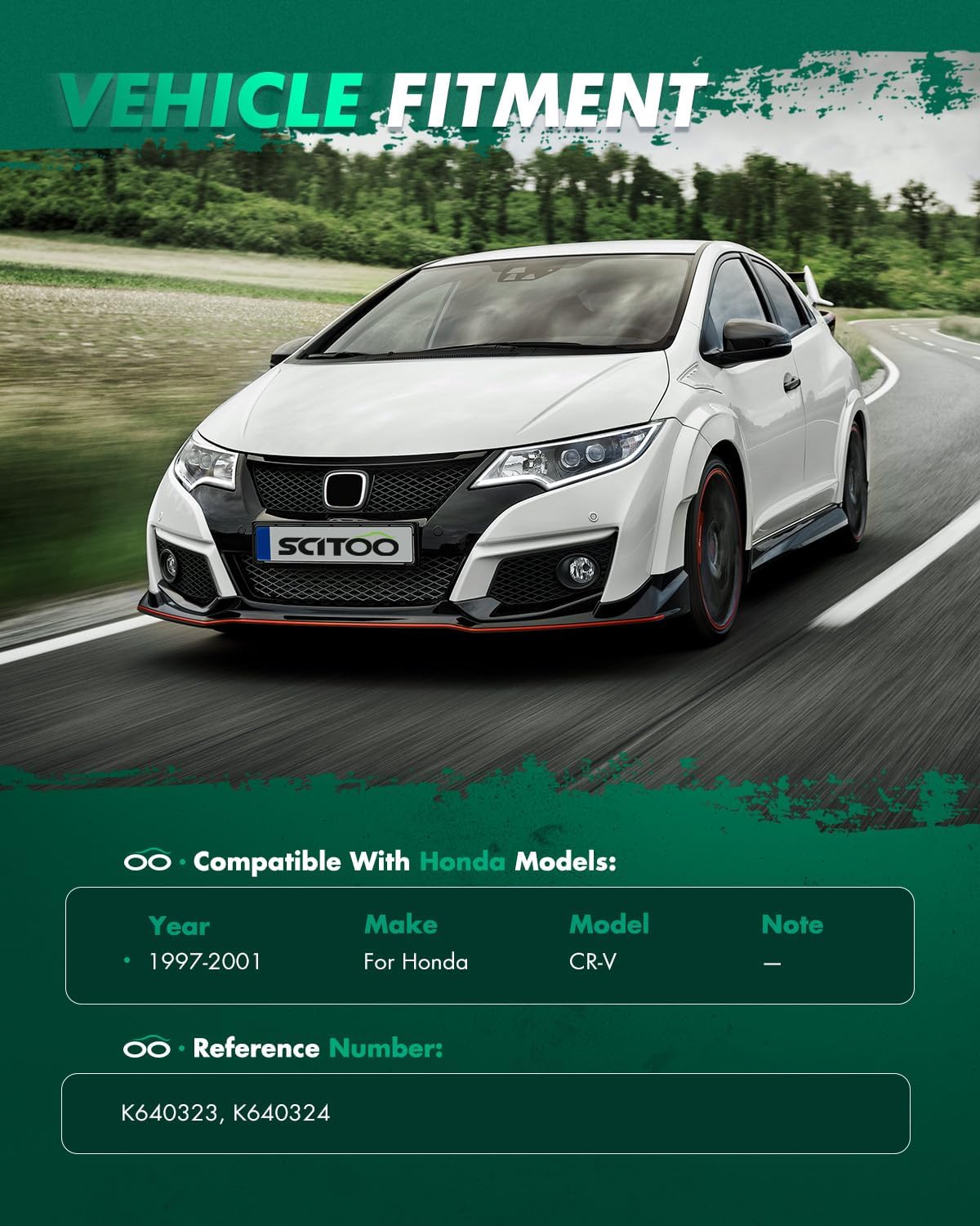 scitoo 2pcs suspension kit 2 front lower control arm fit for 1997-2001 for honda cr-v k640323 k640324