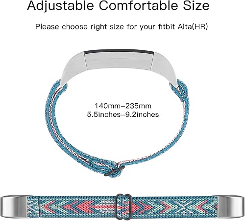 Miniatura 4 de Bandas elásticas ajustables compatibles con Fitbit AltaAlta HR, correas deportivas de nailon elástico suave y transpirable de repuesto para mujeres