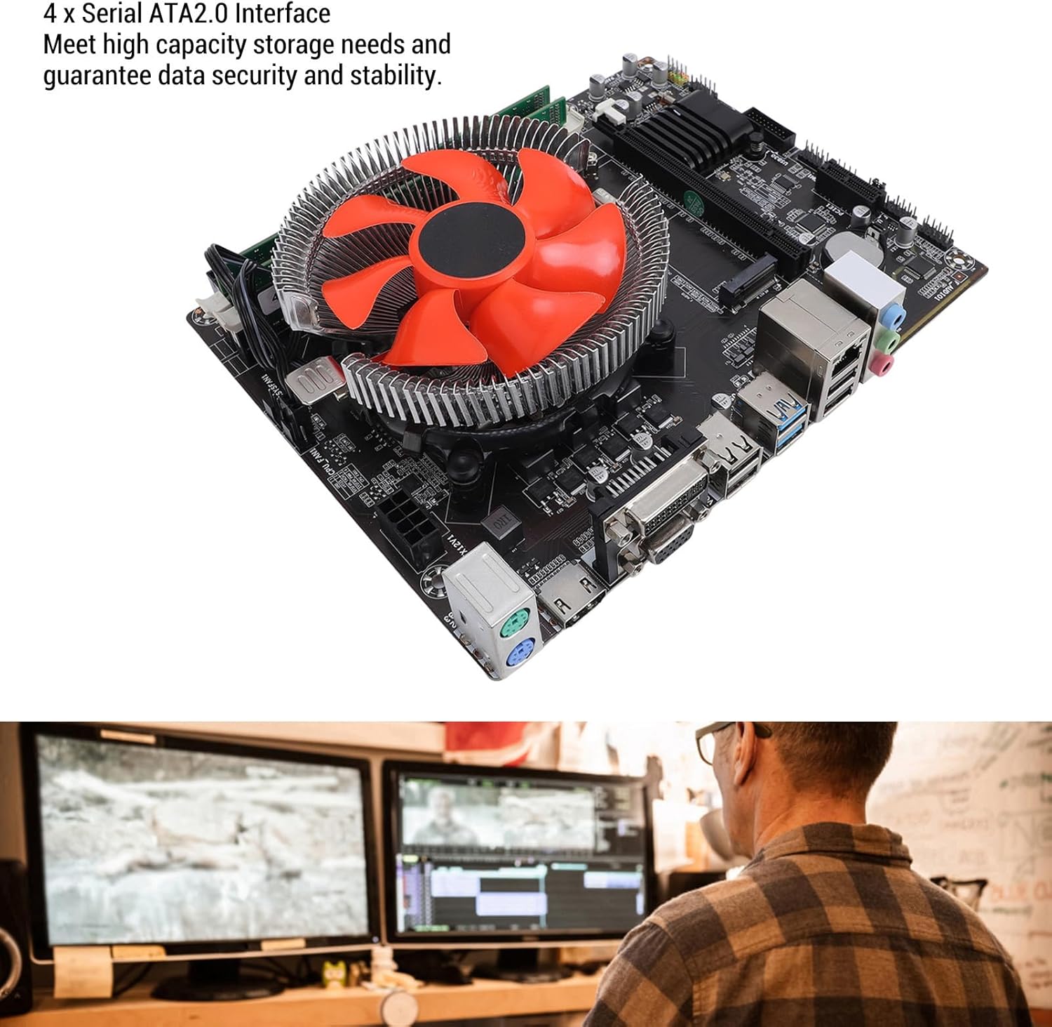 Desktop Computer Motherboard Kit, 4-Core 8-Thread Double Channel 8G DDR3 Memory M.2 PCI E 16X Slot NGFG NVME DDR3 1600/1333/1066 MHZ Power Mainboard for I7 4770 Processor