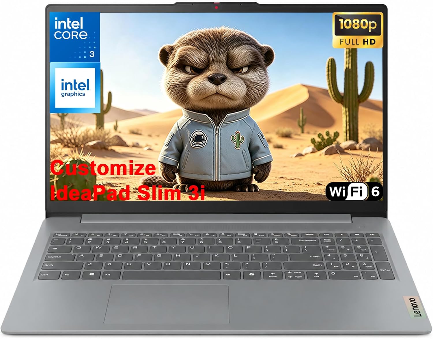 Delca Customized Laptop Made with Lenovo IdeaPad Slim 3i AI Business Lightweight Laptop | 15.6" FHD Anti-Glare | Intel 8-core 3 N355 | 8GB DDR5 128GB SSD 128GB/256GB SD Card | Camera Wi-Fi 6 Win 11